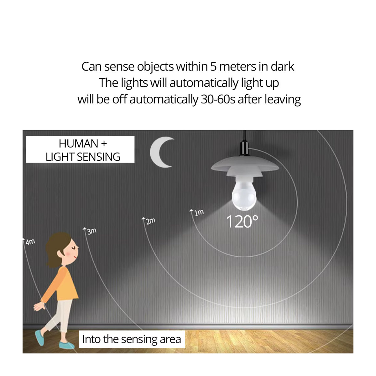 Globvat LED-Glühbirne mit Bewegungssensor und Infrarot-Erkennung E27 B22 AC 85-265V Nachtlicht für dein Zuhause - Bild 3