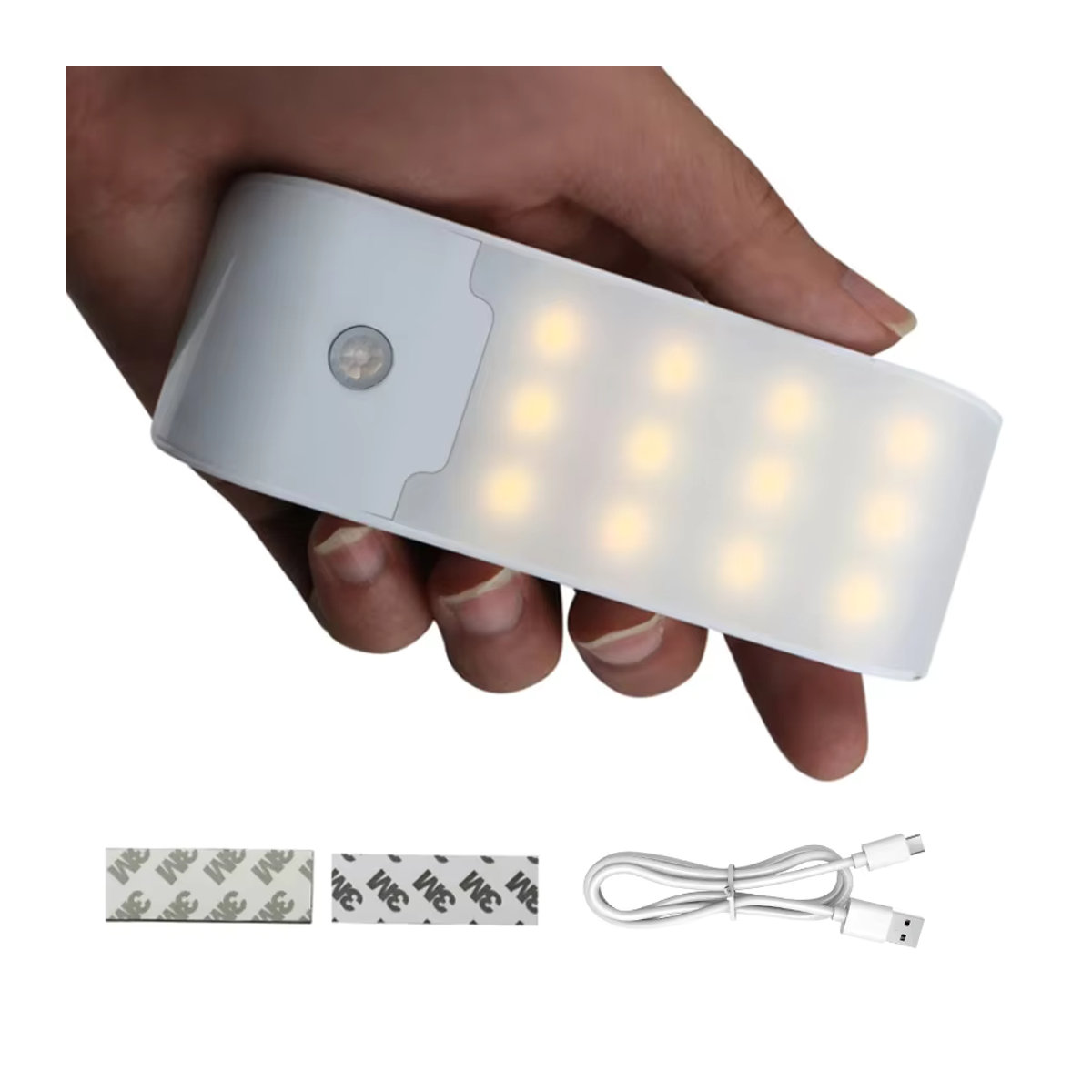 Globvat Minimalistisches LED Nachtlicht mit Bewegungsmelder und Induktionssensor, wiederaufladbare Schranklampe für Küche, Kleiderschrank und Treppe - Bild 2