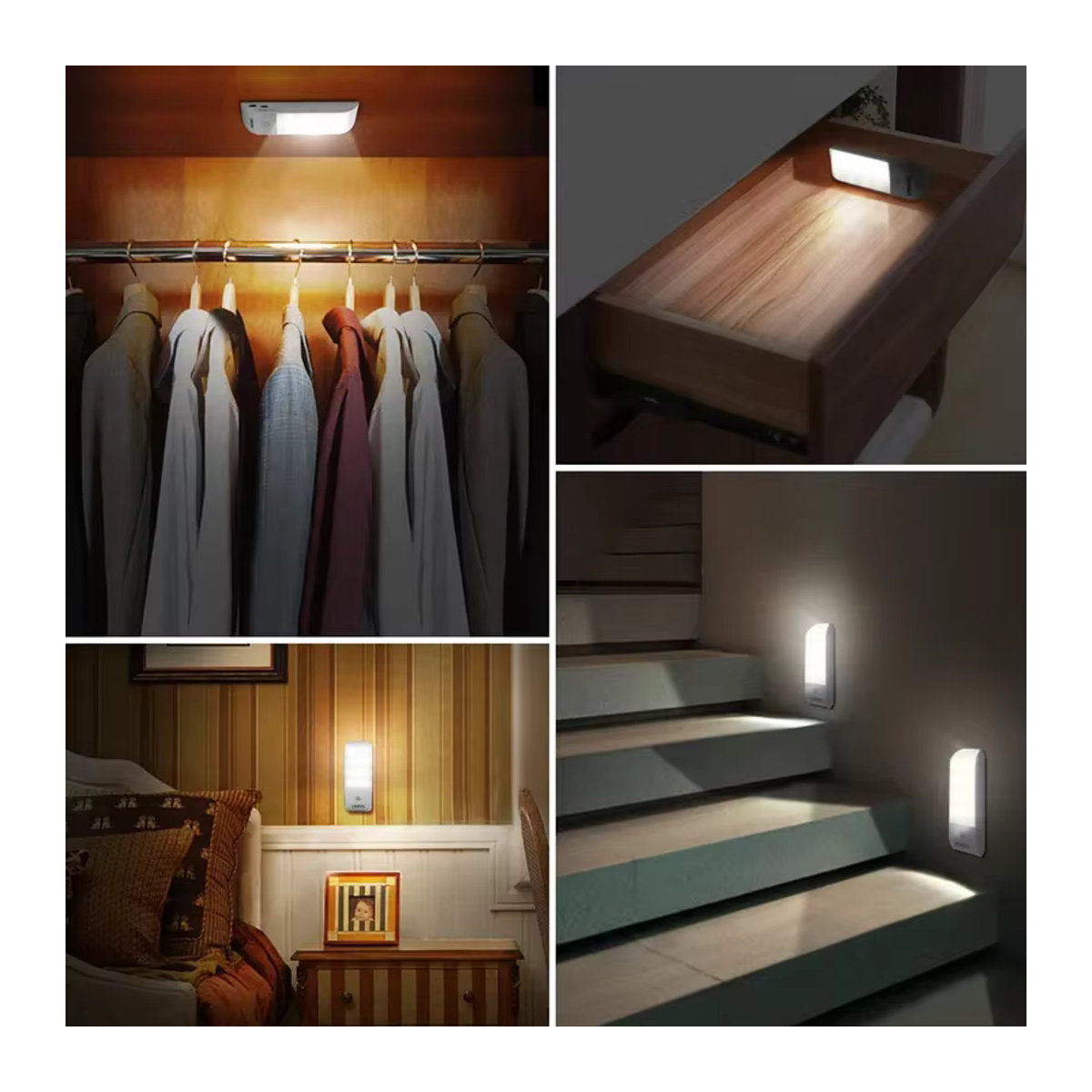 Globvat Minimalistisches LED Nachtlicht mit Bewegungsmelder und Induktionssensor, wiederaufladbare Schranklampe für Küche, Kleiderschrank und Treppe - Bild 6