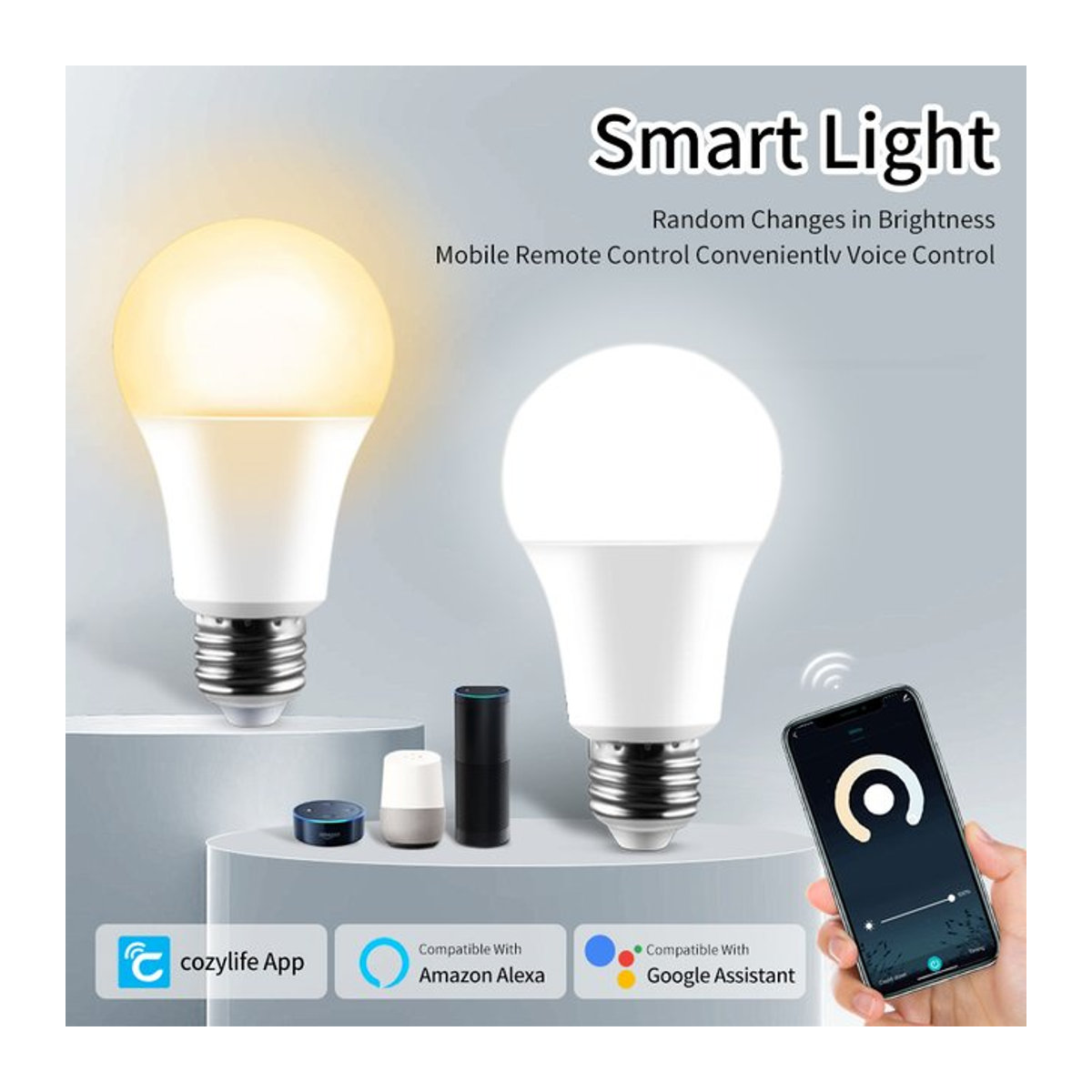 Globvat Smart LED Glühbirne E27 WiFi mit App-Steuerung und Sprachsteuerung für Alexa und Google Home, Weiß, 20W - Bild 1