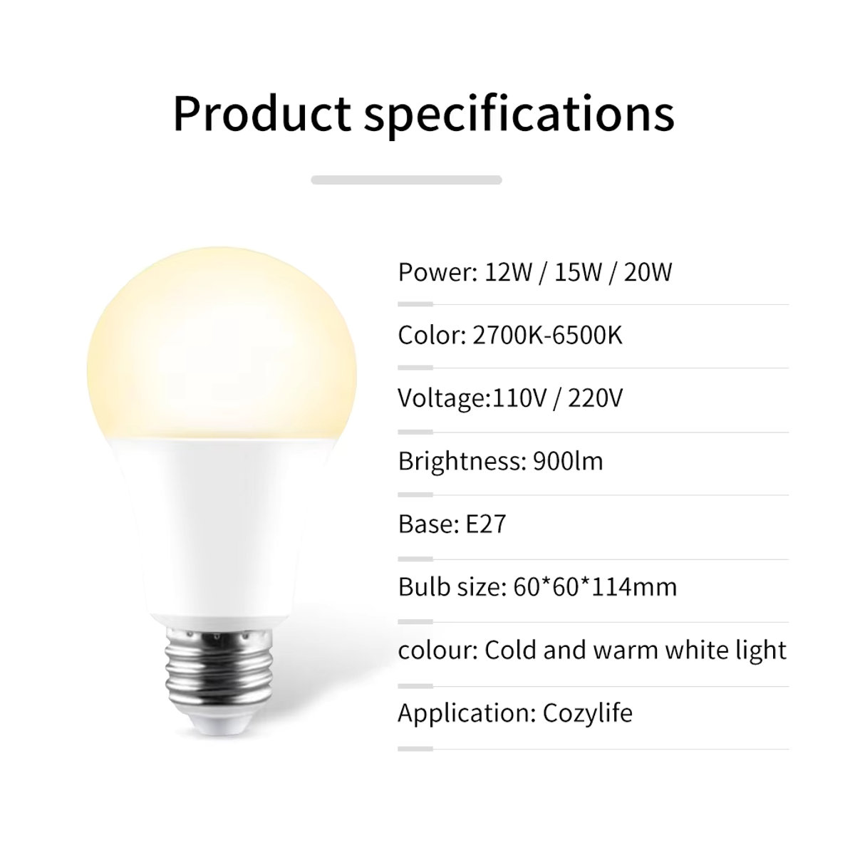 Globvat Smart LED Glühbirne E27 WiFi mit App-Steuerung und Sprachsteuerung für Alexa und Google Home, Weiß, 20W - Bild 2