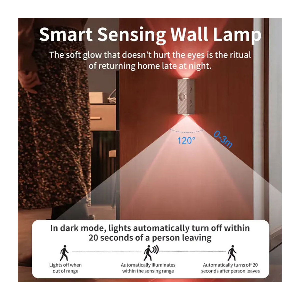 Globvat Wiederaufladbare LED-Nachtleuchte mit Bewegungssensor und Fernbedienung, Doppelkopf Magnetische Wandlampe zur Möbelbeleuchtung, Weiß - Bild 3