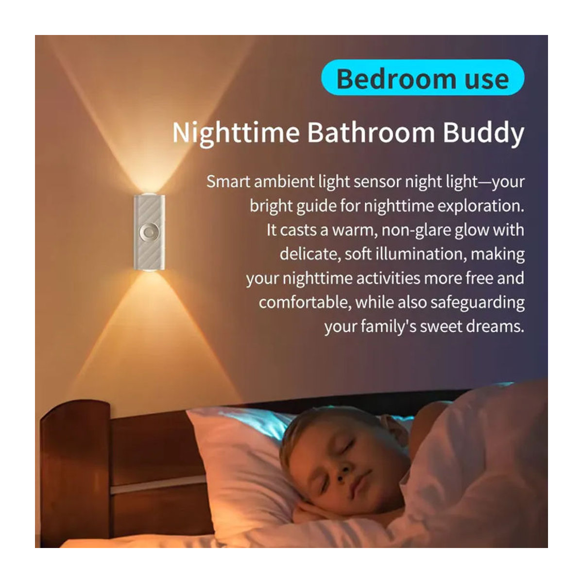Globvat Wiederaufladbare LED-Nachtleuchte mit Bewegungssensor und Fernbedienung, Doppelkopf Magnetische Wandlampe zur Möbelbeleuchtung, Weiß - Bild 6
