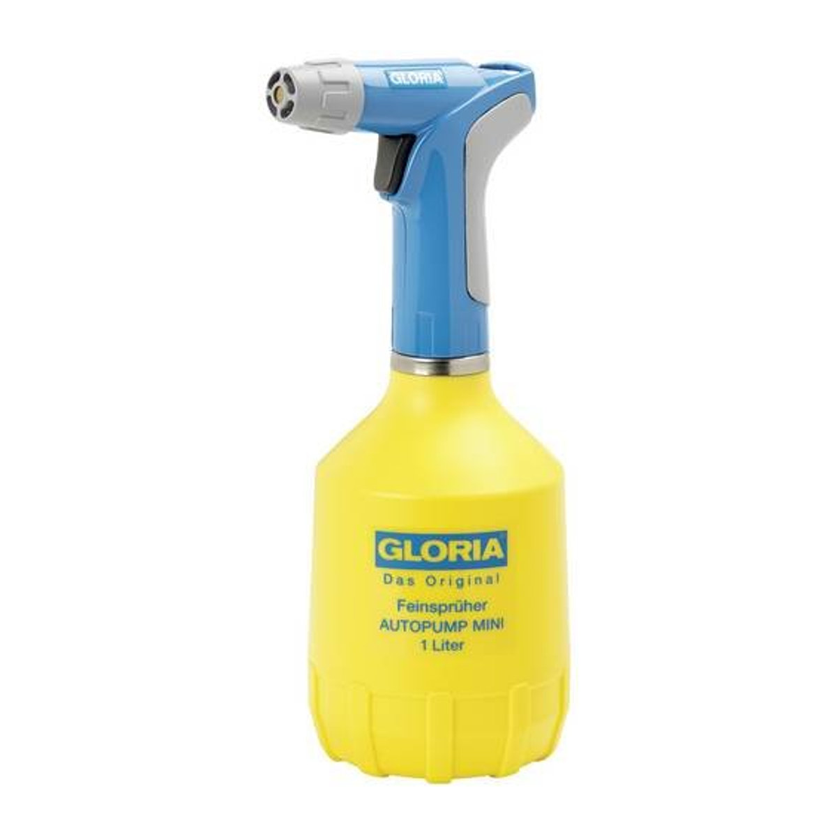 GLORIA AutoPump Mini Garten-Zerstäuber mit Batteriebetrieb, 1 l, Gelb-Blau - Bild 1