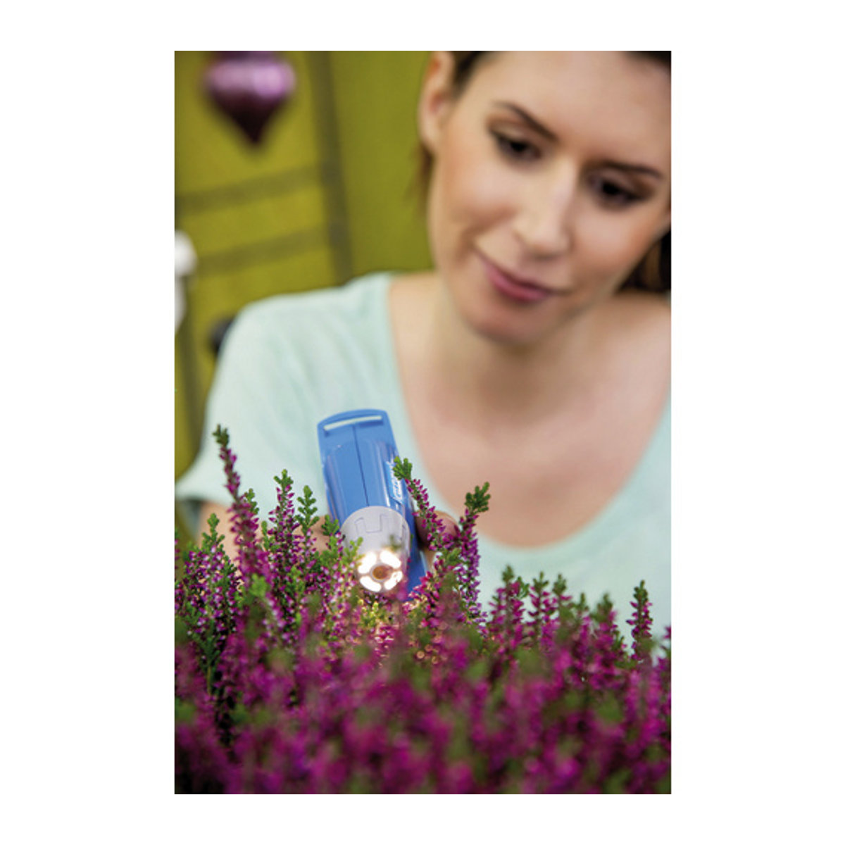 GLORIA AutoPump Mini Garten-Zerstäuber mit Batteriebetrieb, 1 l, Gelb-Blau - Bild 4