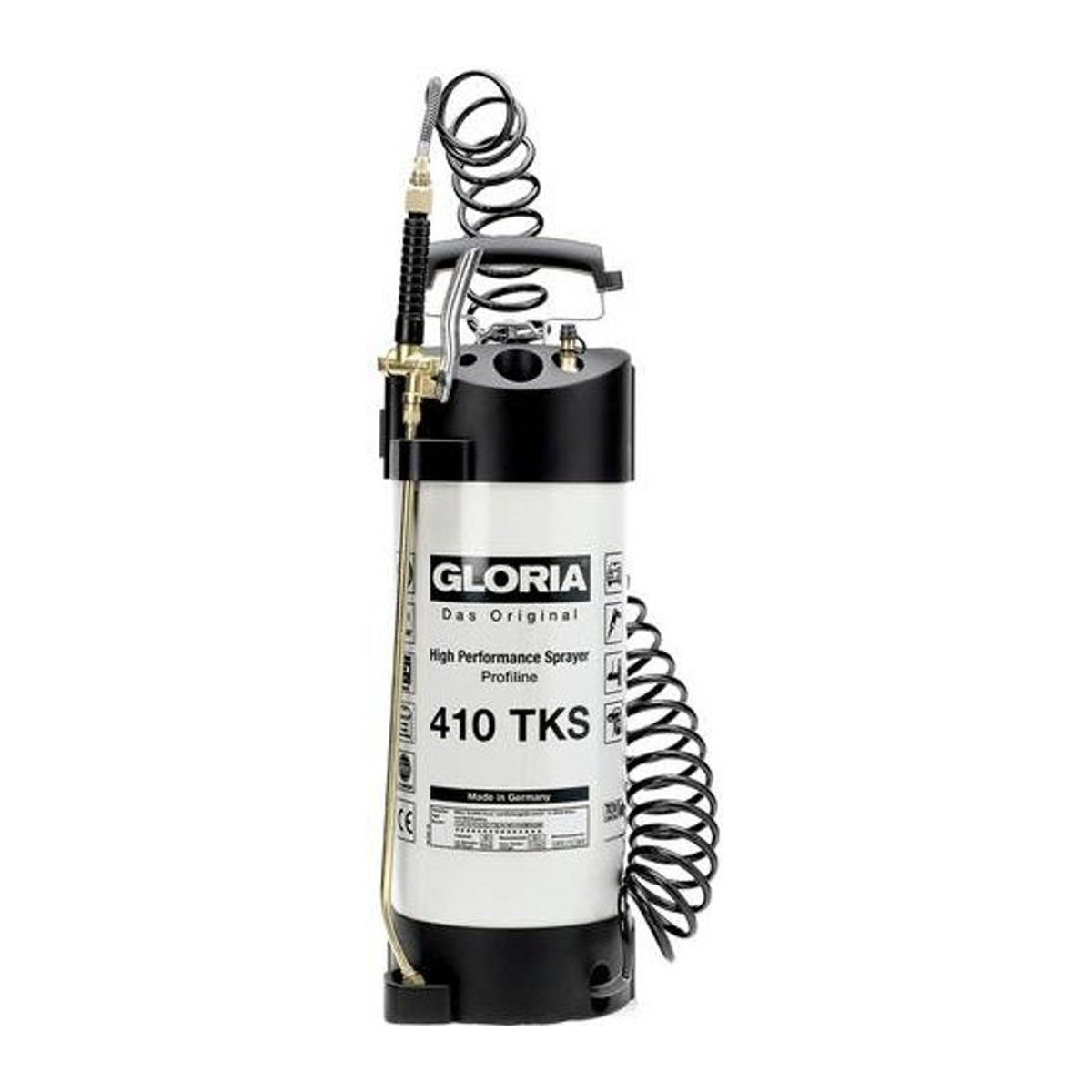 Gloria Haus und Garten 410 TKS Profiline Drucksprüher 10l in Schwarz/Weiß aus Edelstahl und Kunststoff - Bild 1