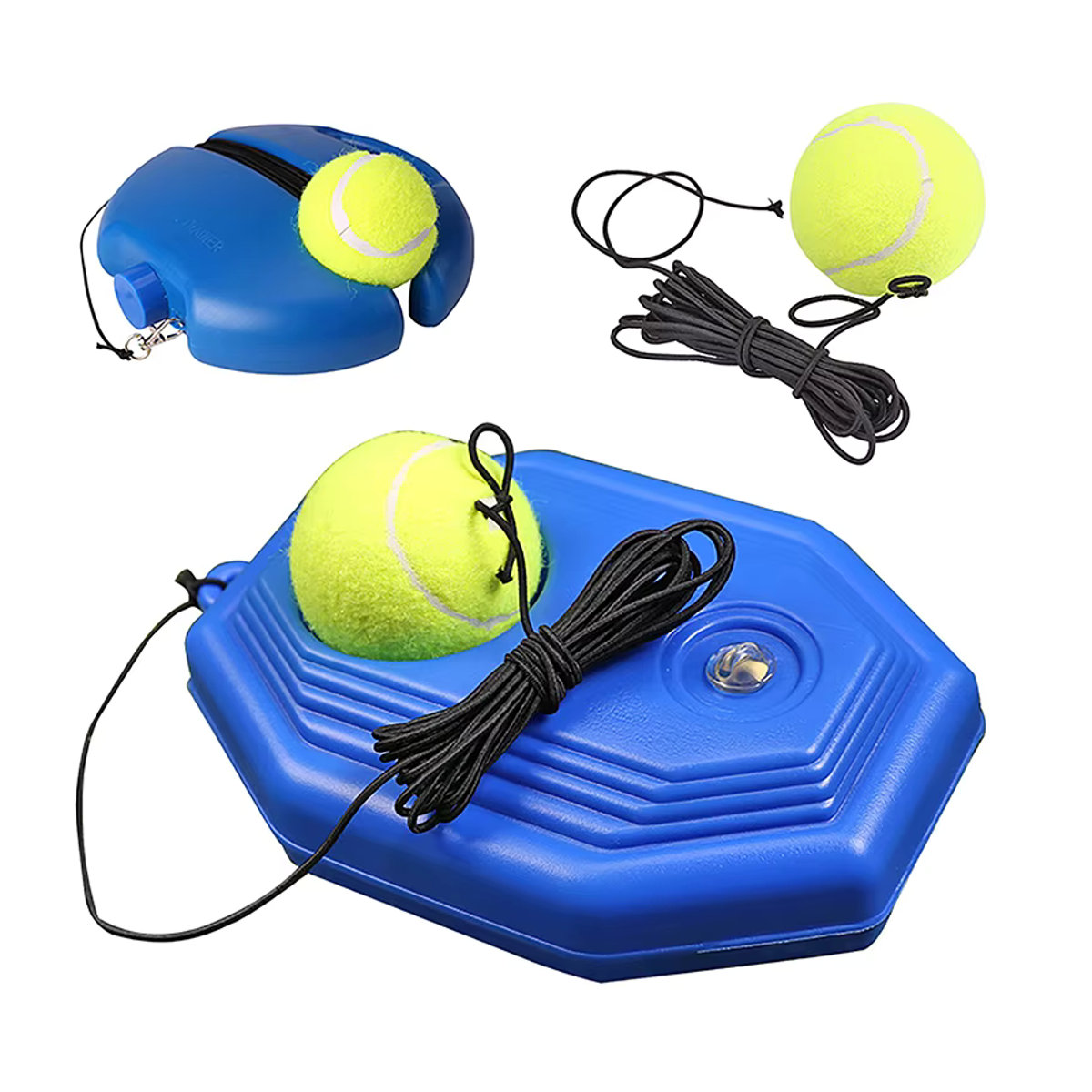 Gmarty Tennistrainer mit elastischer Kordel in Blau für Einzel- und Partner-Sparring - Bild 3