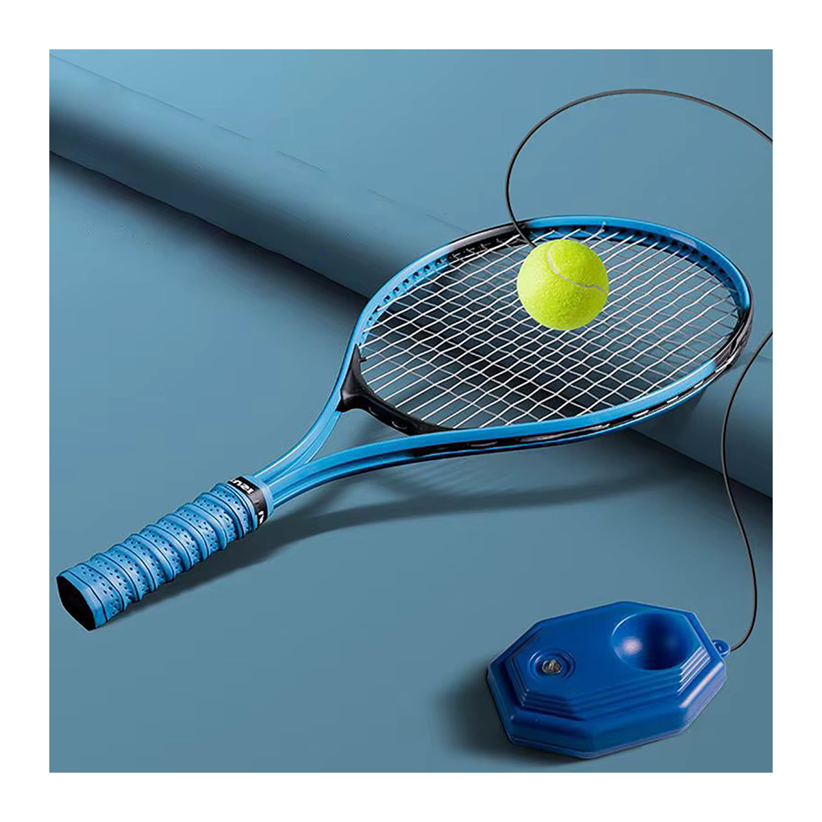 Gmarty Tennistrainer mit elastischer Kordel in Blau für Einzel- und Partner-Sparring - Bild 6