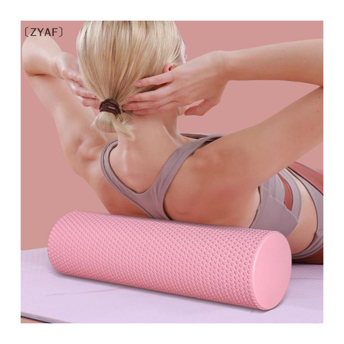 Gmarty Yoga-Rolle aus EVA-Schaum für Pilates und Heimtraining, Durchmesser: 10 cm, Länge: 30 cm, Blau oder Rosa - Bild 1