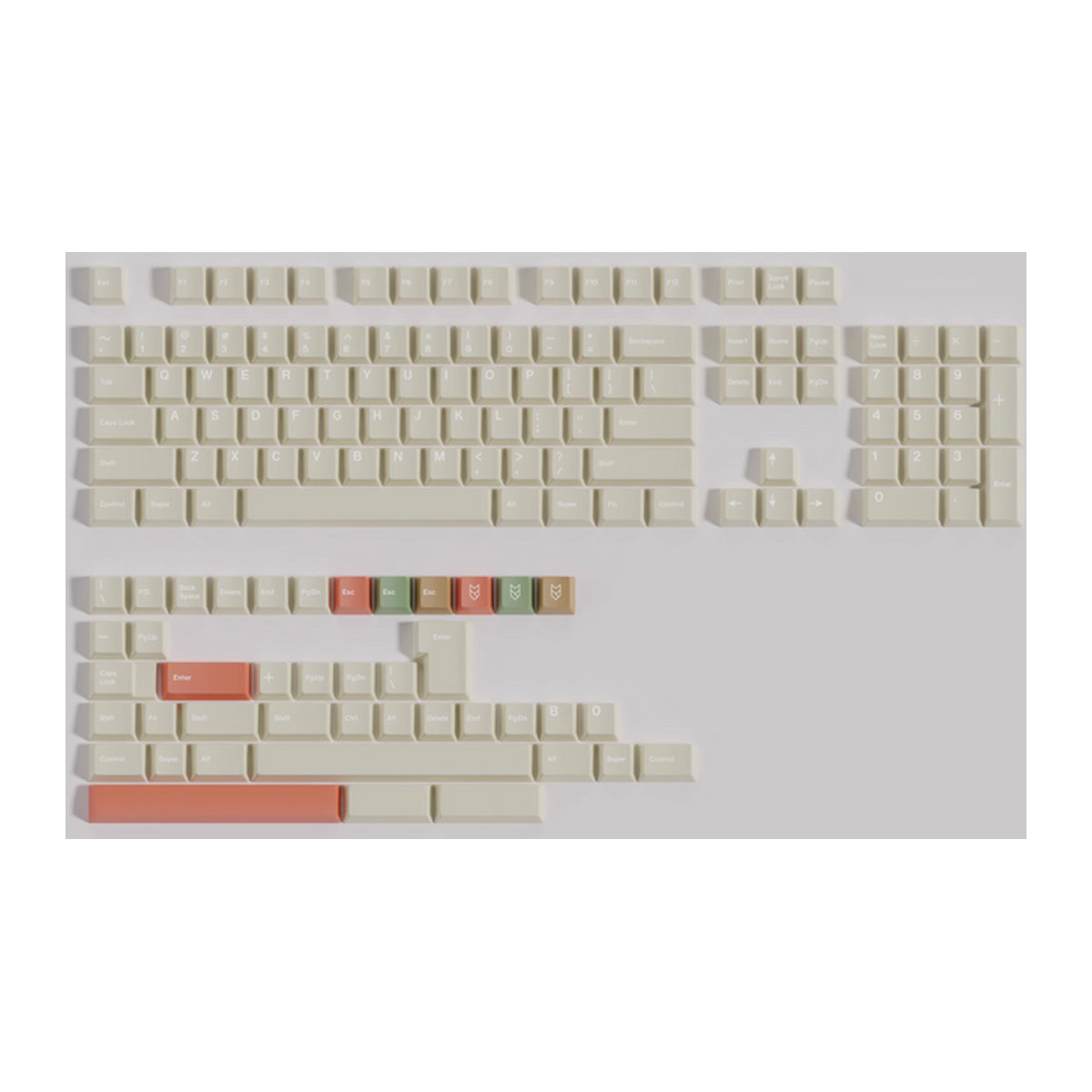 GMK Tastenkappen Set aus PBT mit Kirschprofil und DYE-SUB für mechanische Tastaturen, 146 Tasten, Grau/Mehrfarbig - Bild 1