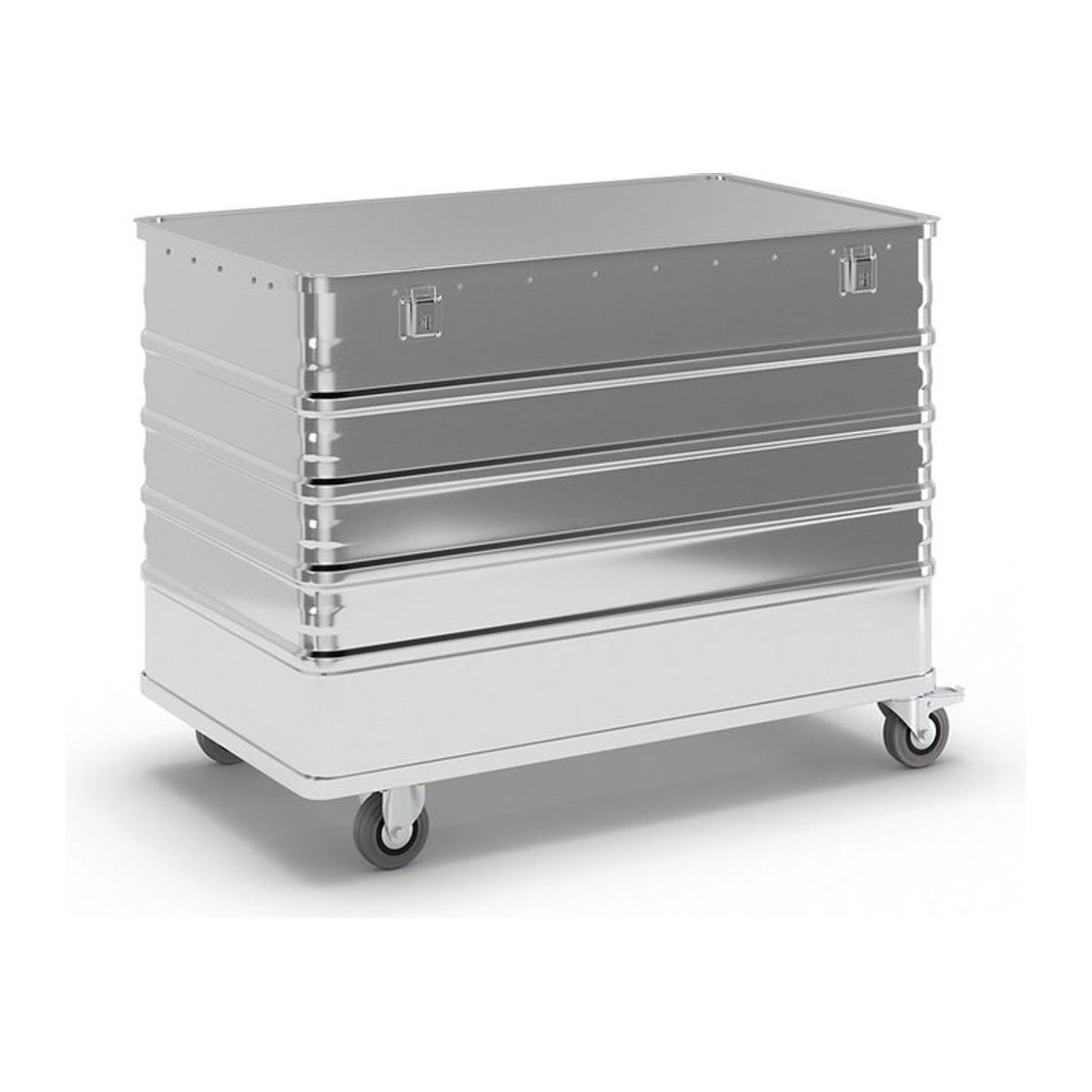 Gmöhling Aluminium Transportwagen mit Scharnierdeckel und 322 l Volumen, Traglast max. 200 kg - Bild 1