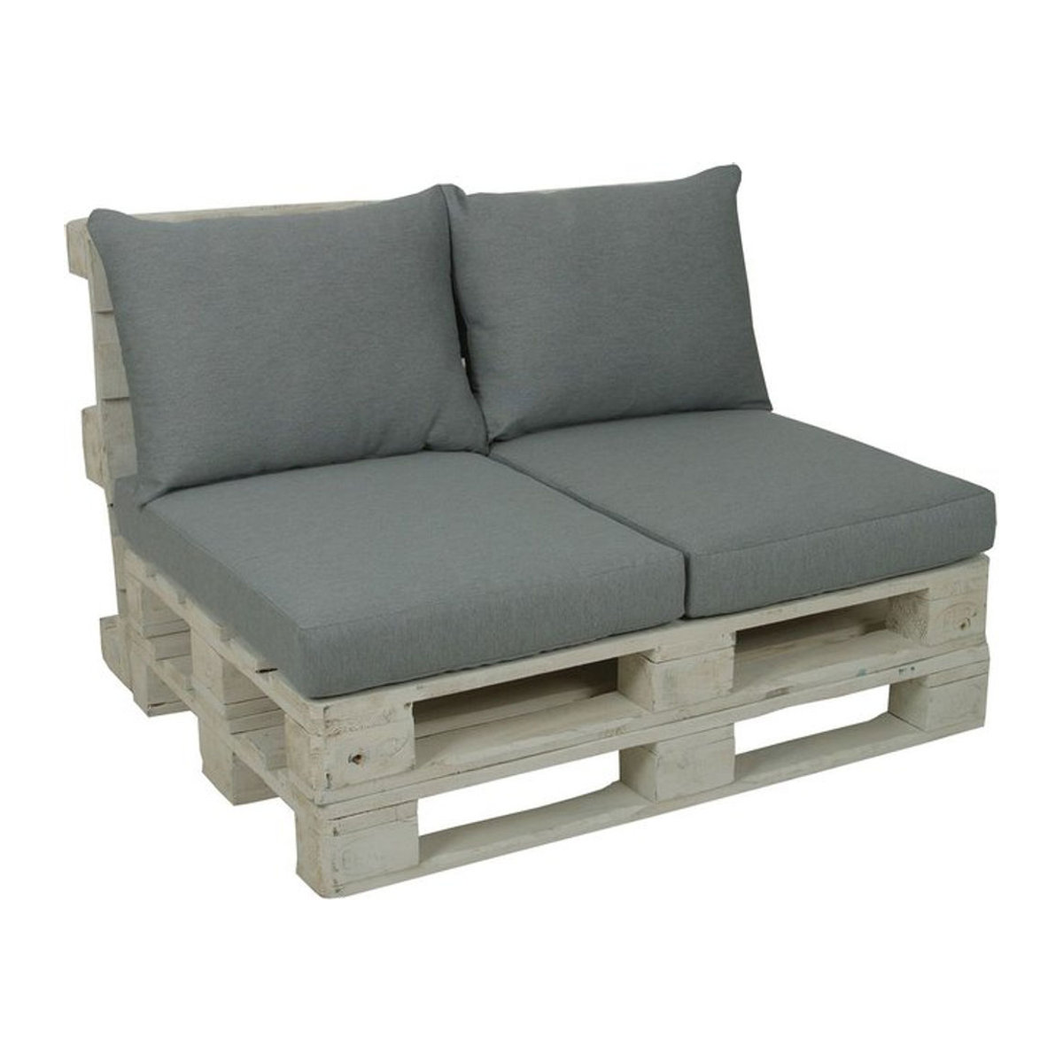 GO-DE Textil Loungemöbel Paletten-Kissen Set 2-teilig aus Polyester wasserabweisend Grau - Bild 1
