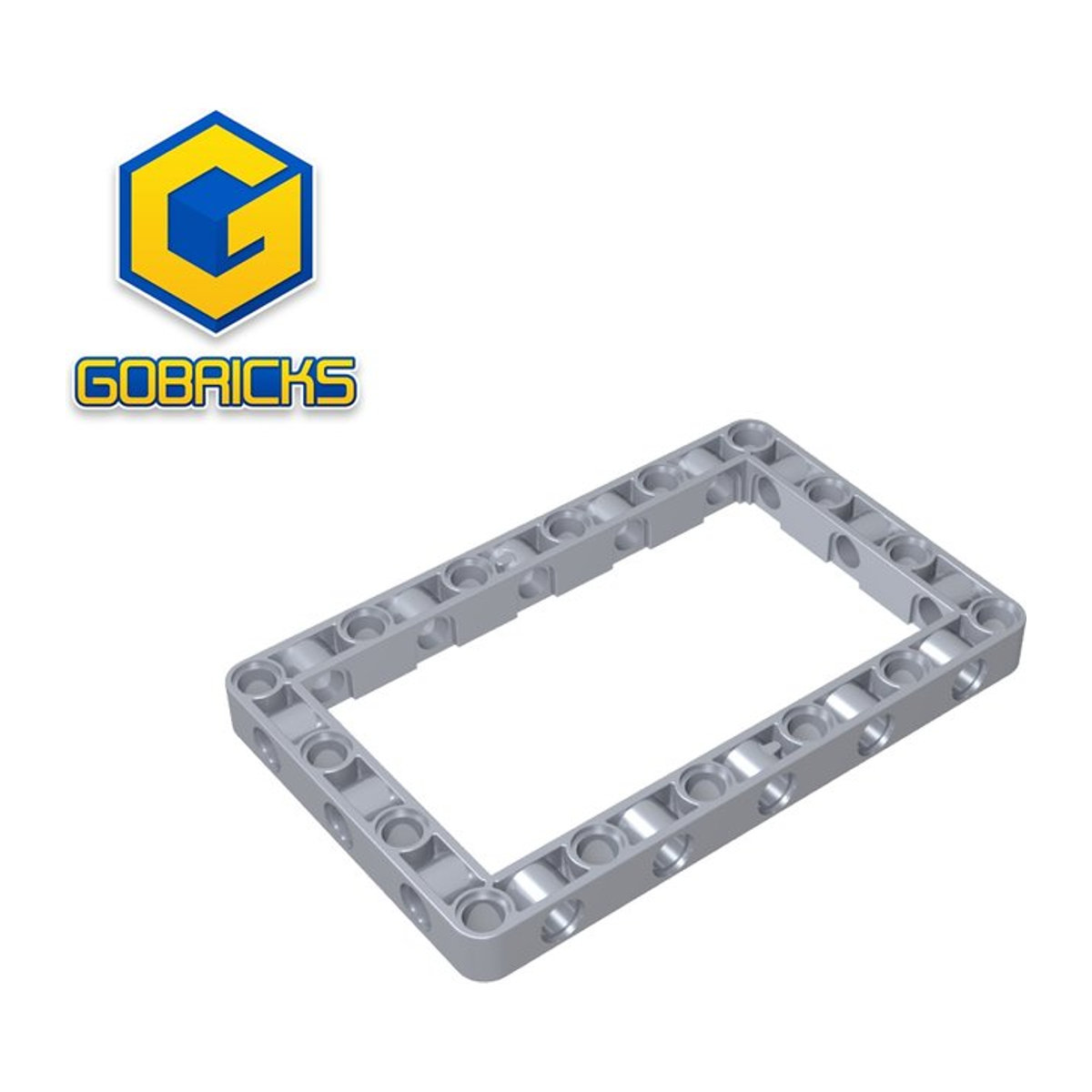 Gobricks GDS-1538 Technischer Strahlrahmen 7 x 11 in Grau, kompatibel mit Lego 39794, DIY-Lernbausteine für Kinder aus Kunststoff - Bild 1