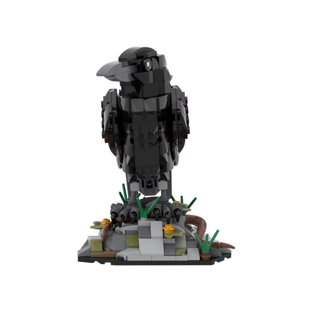 GOBRICKS MOC Raben-Modell Baustein-Set, Schwarzer Vogel 3D Dekoration aus Kunststoff, STEM-Spielzeug für Erwachsene - Bild 3