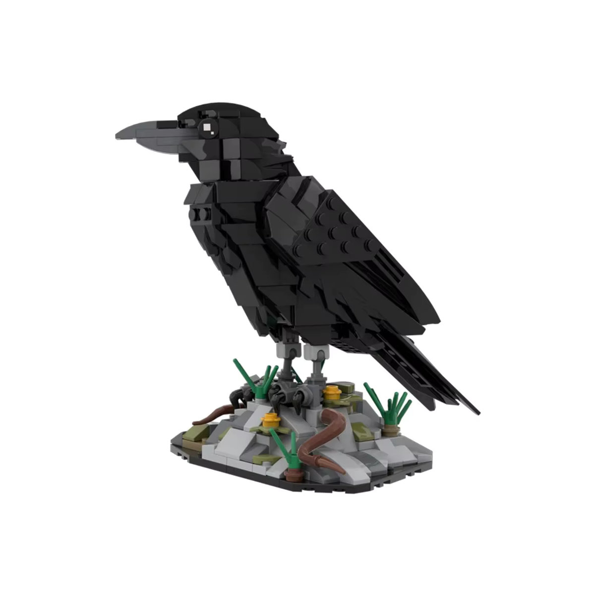 GOBRICKS MOC Raben-Modell Baustein-Set, Schwarzer Vogel 3D Dekoration aus Kunststoff, STEM-Spielzeug für Erwachsene - Bild 5