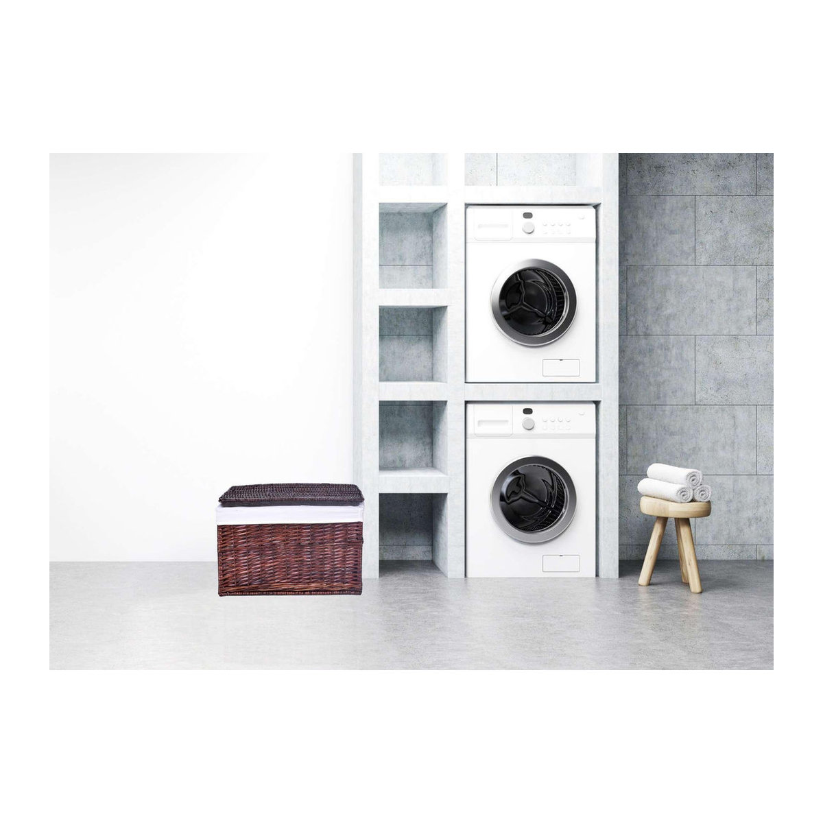 Gockowiak Aufbewahrungsbox aus Rattan und Leinen in Braun im Landhausstil mit 160 L Volumen - Bild 3