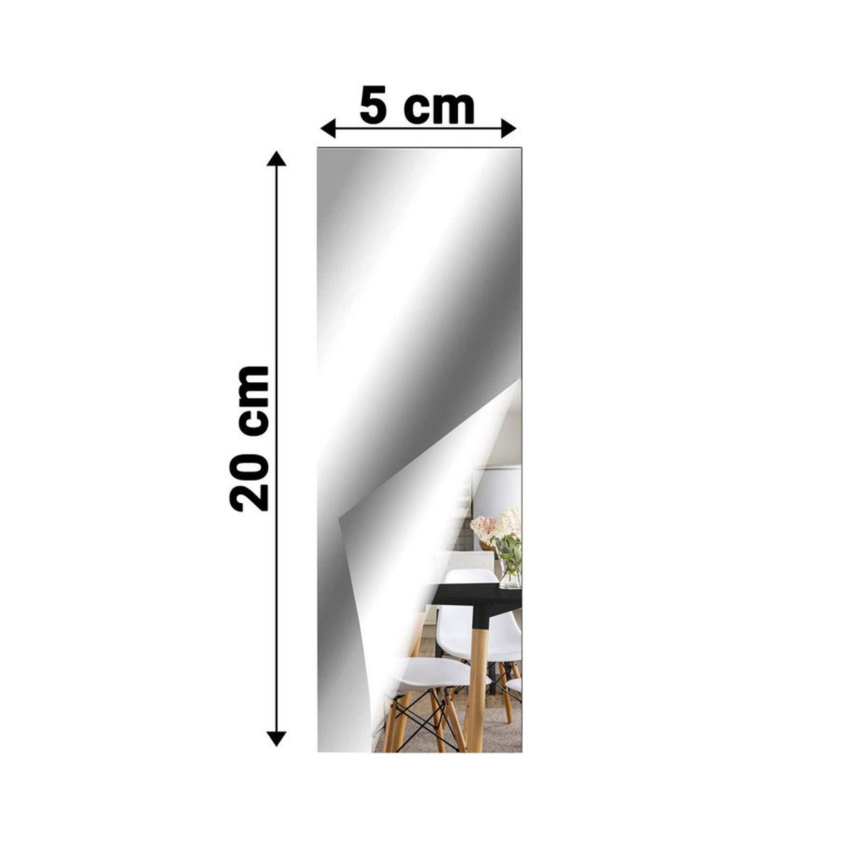 Gockowiak Dekorativer Acryl-Spiegel Rechteckig Silber Rahmenlos Wandmontiert 20 cm - Bild 1
