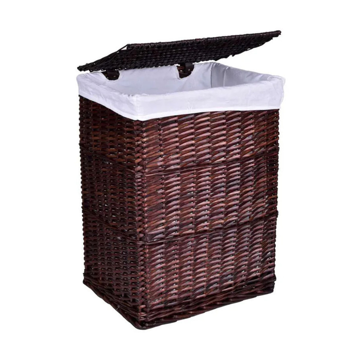 Gockowiak Wäschekorb aus Rattan und Textil in Braun, rechteckig, 72 Liter - Bild 3