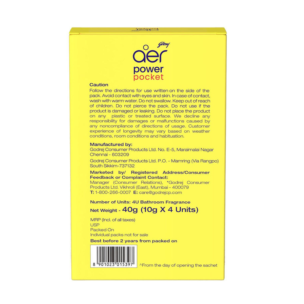 Godrej Aer Power Pocket Badezimmererfrischer 4er-Pack mehrfarbig hängend aus Kunststoff - Bild 2