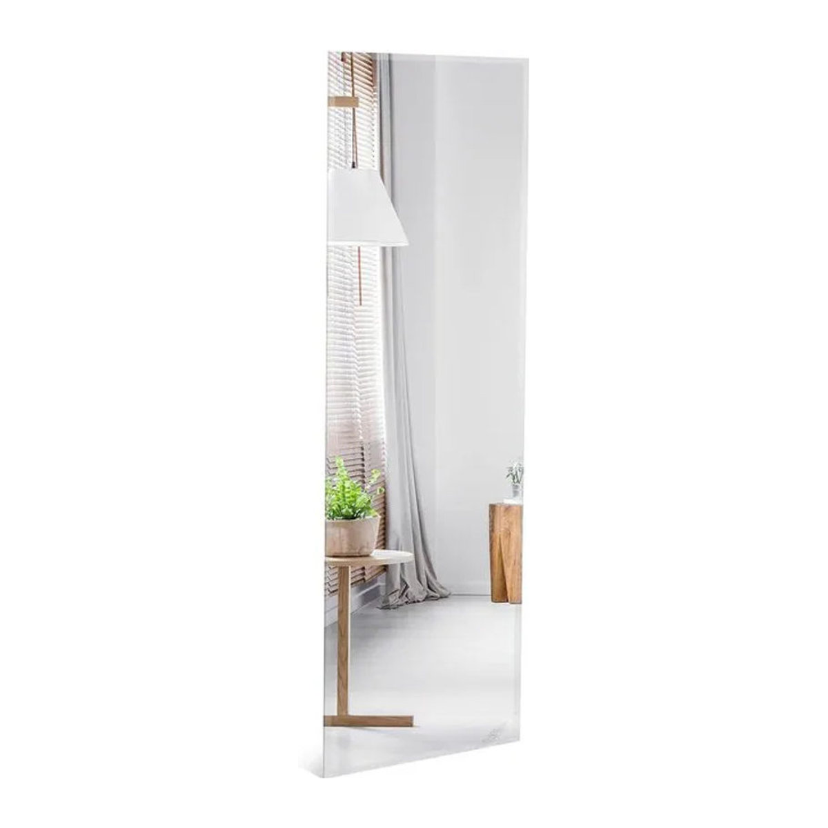 GOFLAME Ganzkörper-Wandspiegel Rahmenlos in Weiß, Rechteckiger Hängespiegel für Schlafzimmer und Wohnzimmer, Höhe: 110 cm, Breite: 38 cm - Bild 1