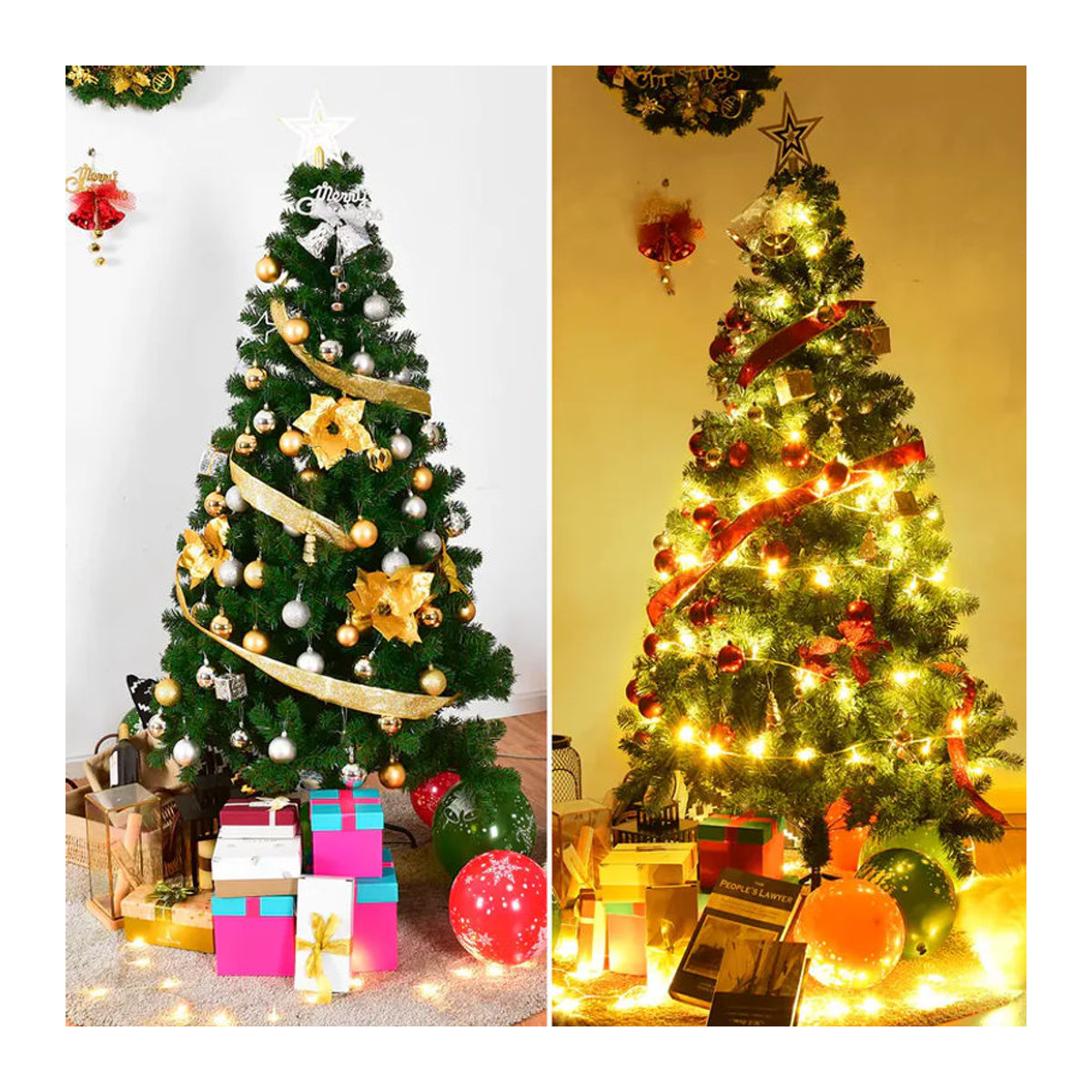 GOFLAME Künstlicher Weihnachtsbaum in Grün mit Metallständer, Höhe: 180 cm - Bild 3