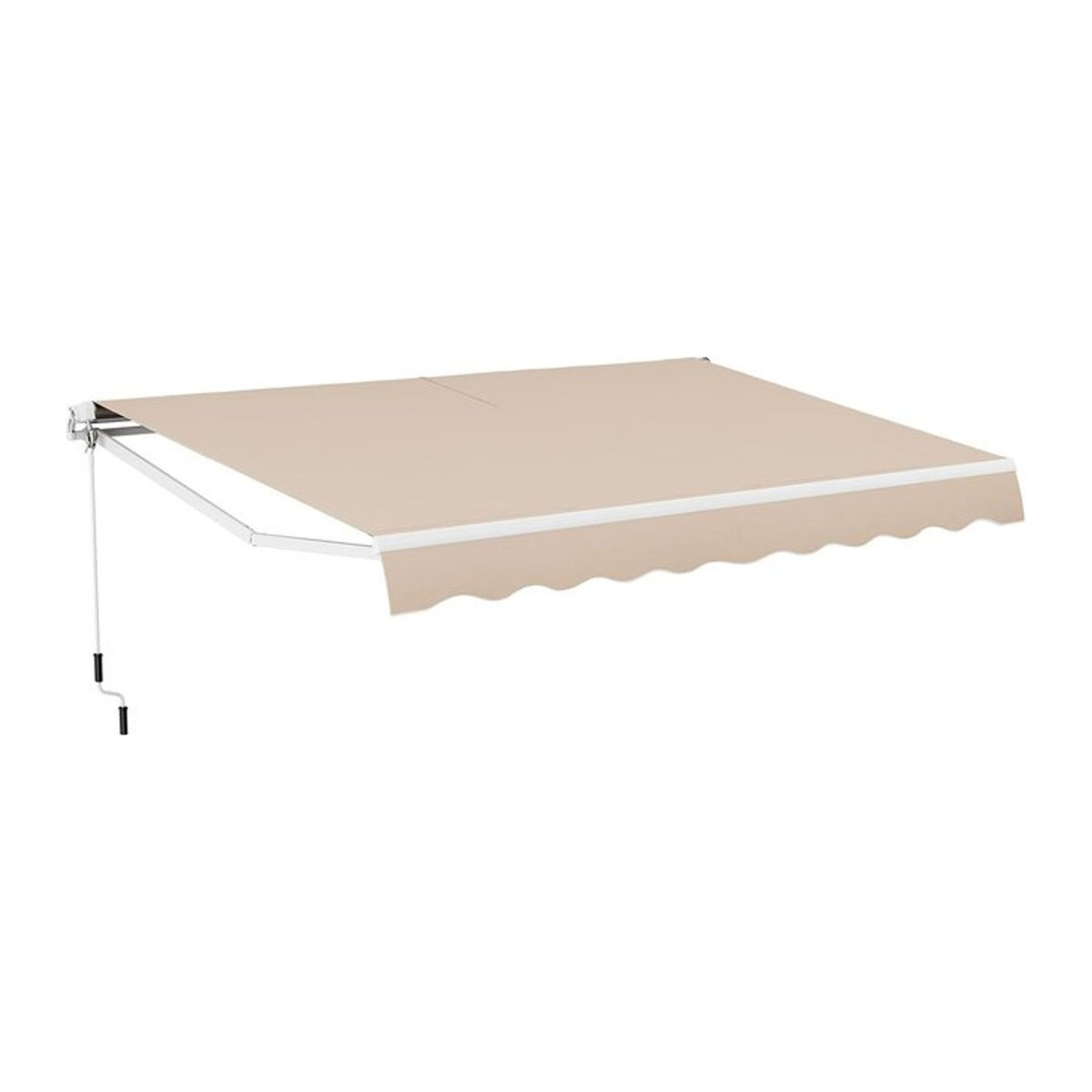 GOFLAME Markise mit Gelenkarm und Kurbel aus Aluminium in Beige, B: 400 cm, H: 250 cm - Bild 1