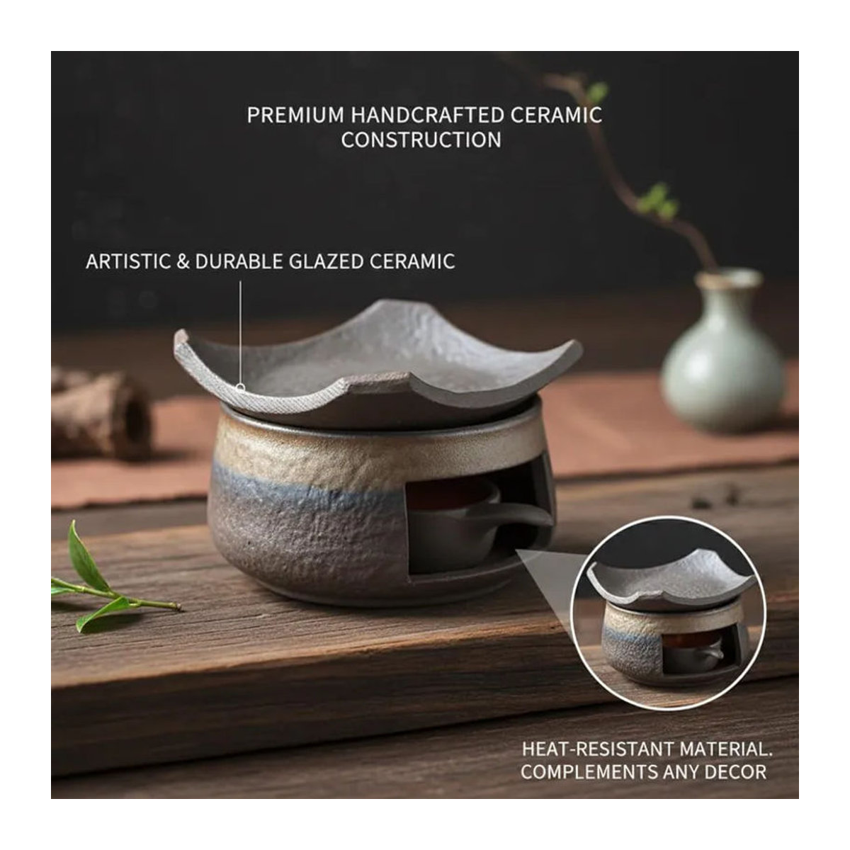 GoGirls Zeder und Zen Aromatherapie-Brenner aus Keramik in Braun mit Teelicht-Funktion - Bild 4