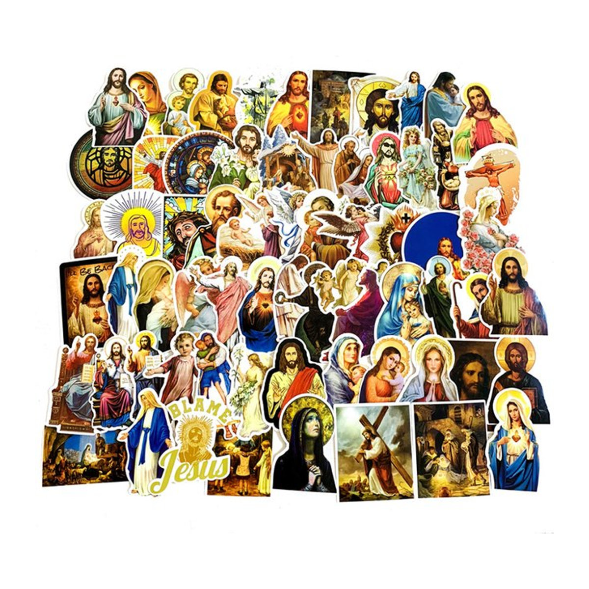 GOGOTU Jesus Christian Religion Aufkleber Set, wasserfeste DIY Graffiti Sticker für Laptop, Auto, Handy und Gepäck, mehrfarbig - Bild 1