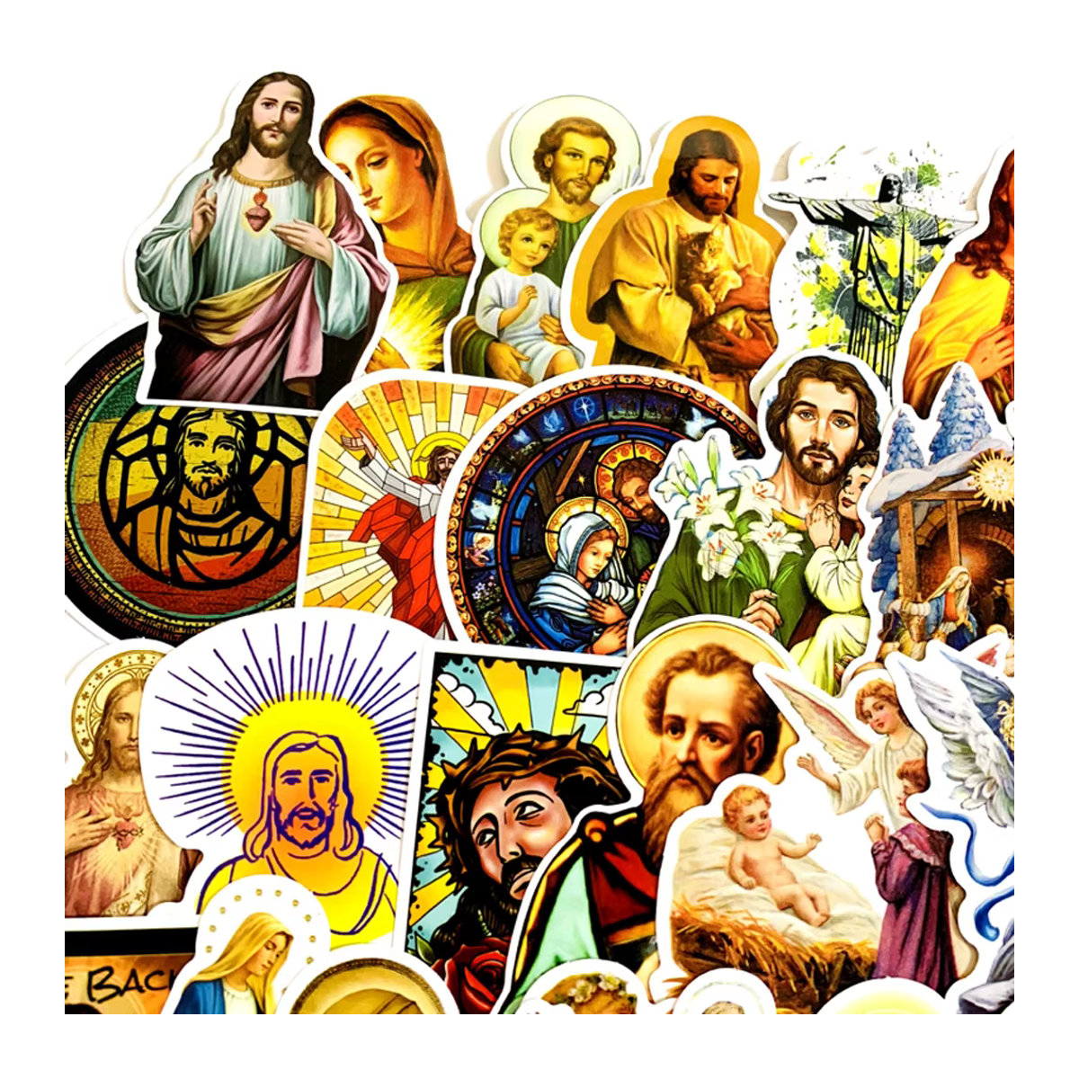 GOGOTU Jesus Christian Religion Aufkleber Set, wasserfeste DIY Graffiti Sticker für Laptop, Auto, Handy und Gepäck, mehrfarbig - Bild 2