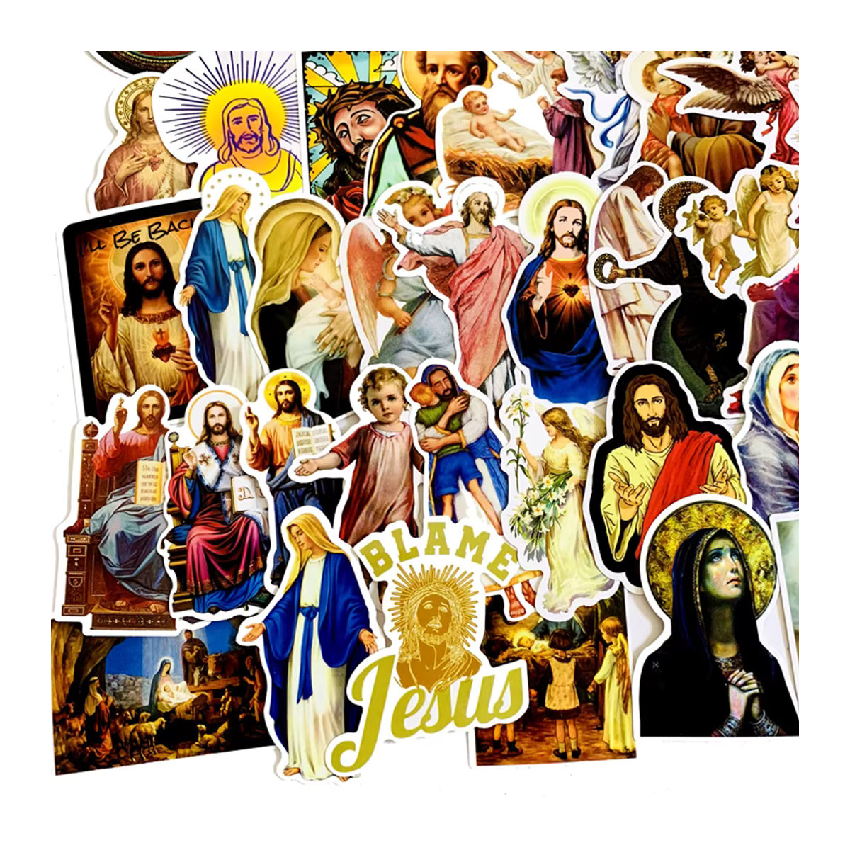 GOGOTU Jesus Christian Religion Aufkleber Set, wasserfeste DIY Graffiti Sticker für Laptop, Auto, Handy und Gepäck, mehrfarbig - Bild 3