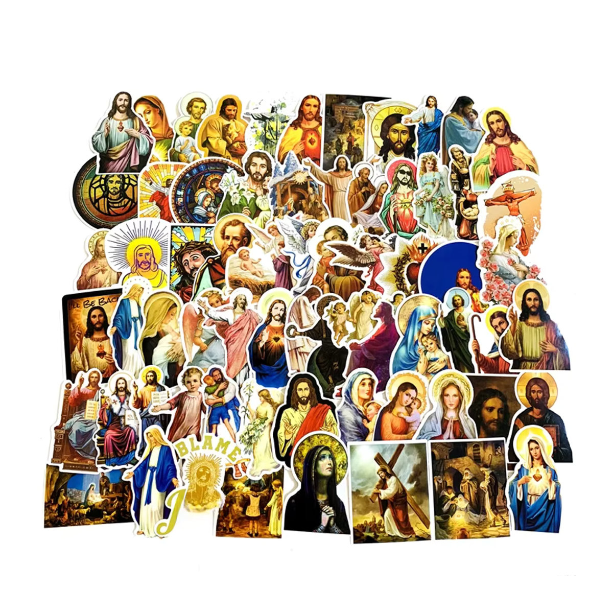 GOGOTU Jesus Christian Religion Aufkleber Set, wasserfeste DIY Graffiti Sticker für Laptop, Auto, Handy und Gepäck, mehrfarbig - Bild 6