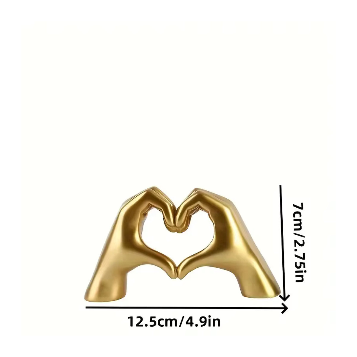 Goldene Herz-Handstatue aus Kunstharz als dekorative Figur für dein Schlafzimmer oder Büro - Bild 4
