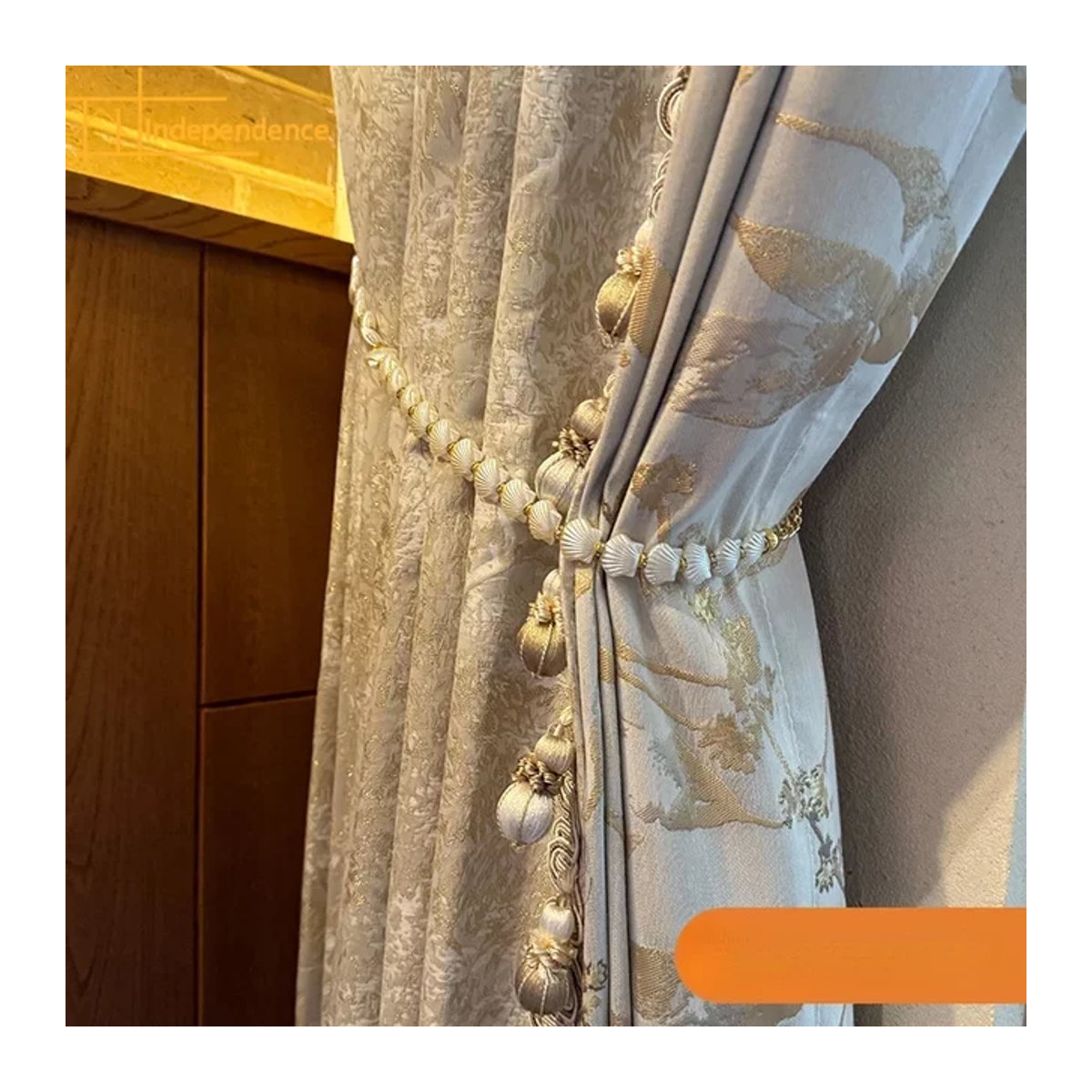 Goldene Jacquard-Vorhänge mit Tier-Motiv und Golddraht-Effekt für Wohnzimmer und Schlafzimmer - Bild 1