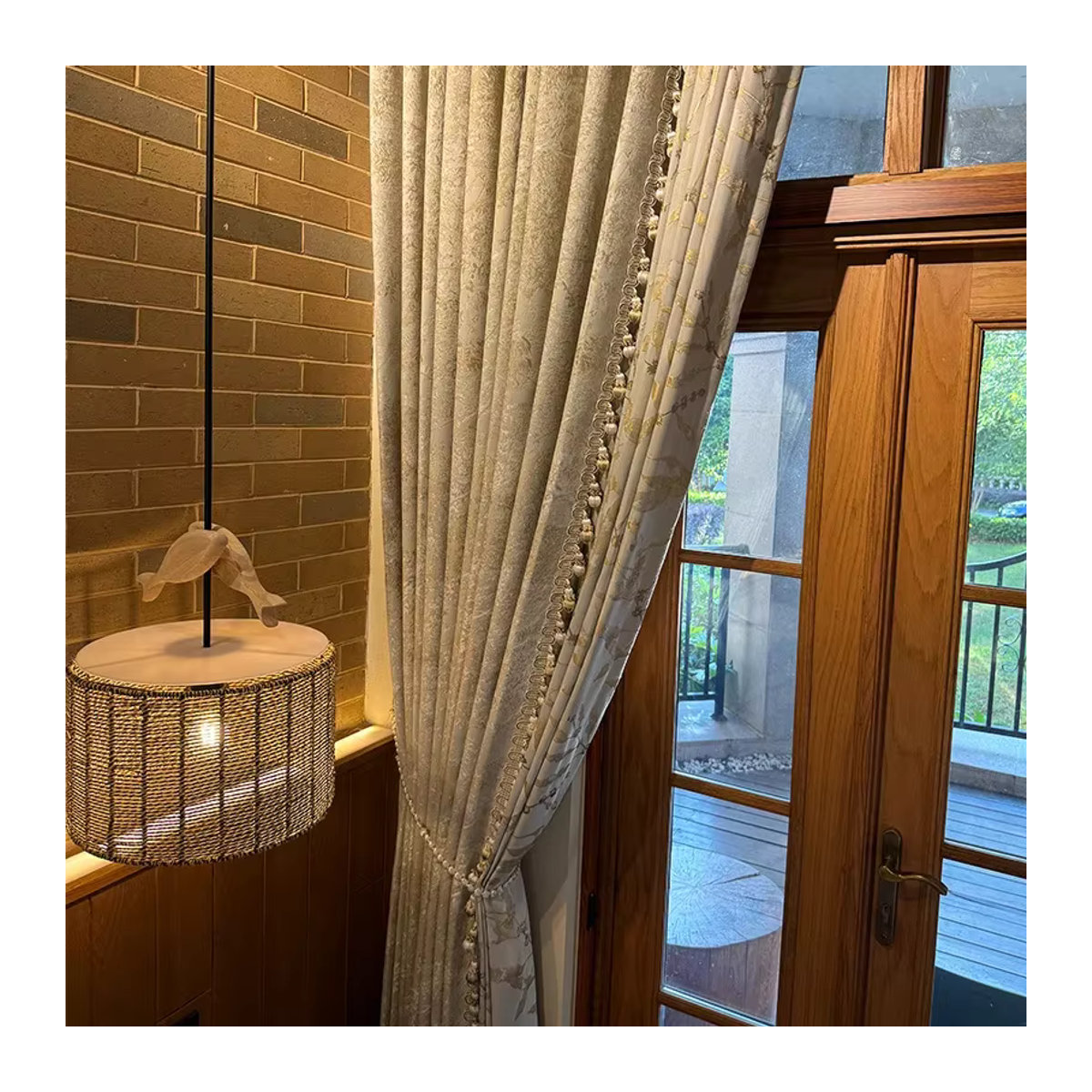 Goldene Jacquard-Vorhänge mit Tier-Motiv und Golddraht-Effekt für Wohnzimmer und Schlafzimmer - Bild 4