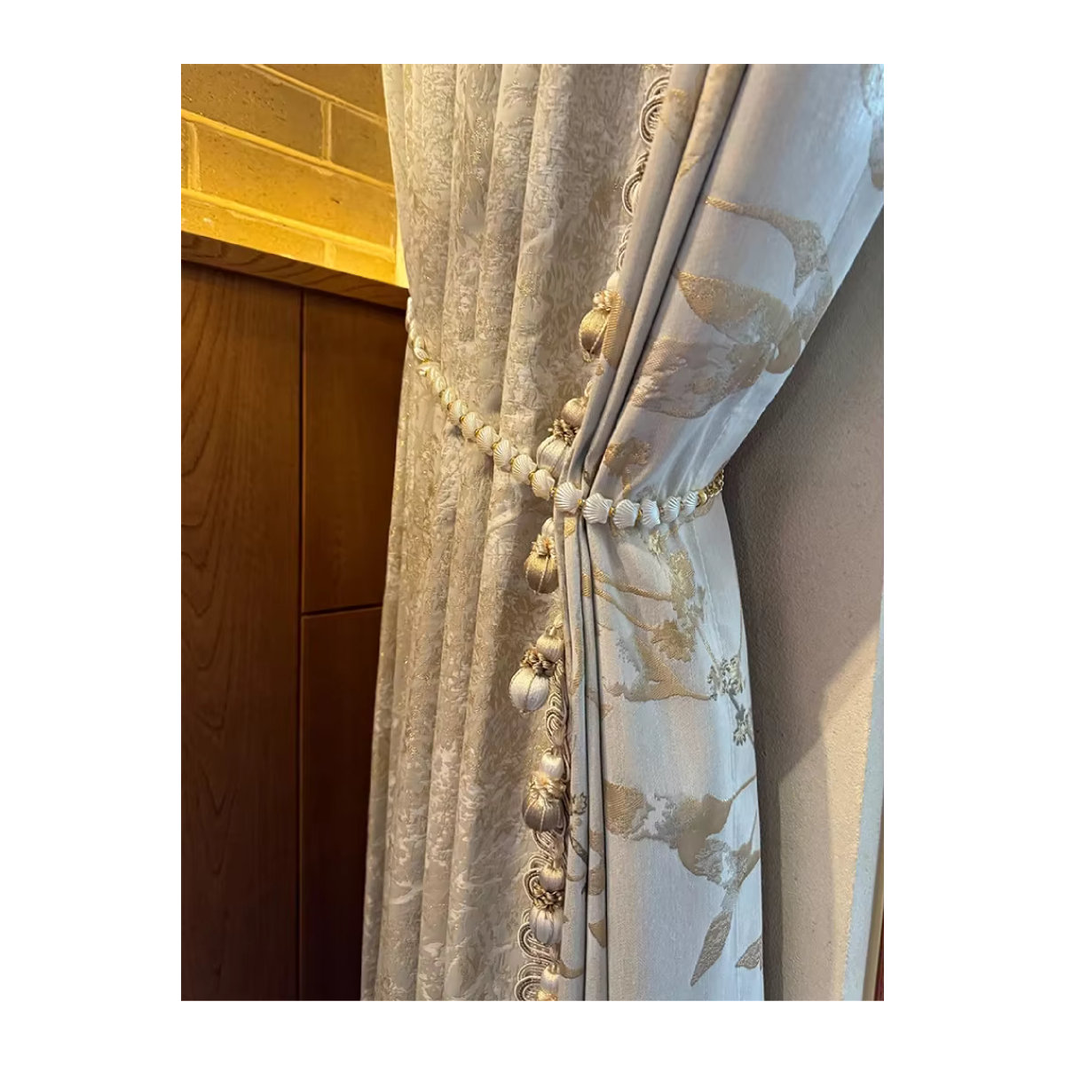 Goldene Jacquard-Vorhänge mit Tier-Motiv und Golddraht-Effekt für Wohnzimmer und Schlafzimmer - Bild 6