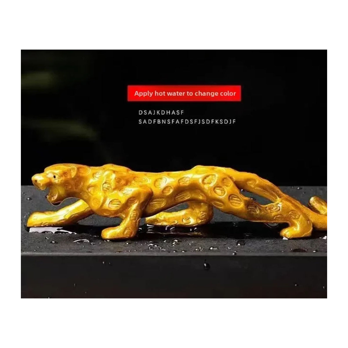 Goldene Leoparden-Teehaustierfigur als dekorative Tierfigur für Teezeremonien und Armaturenbretter - Bild 1