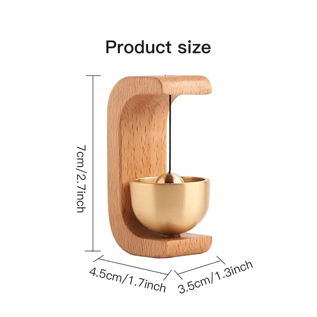 Goldene Windglocke aus Messing für den Außenbereich, geometrisches Design, hängend - Bild 2