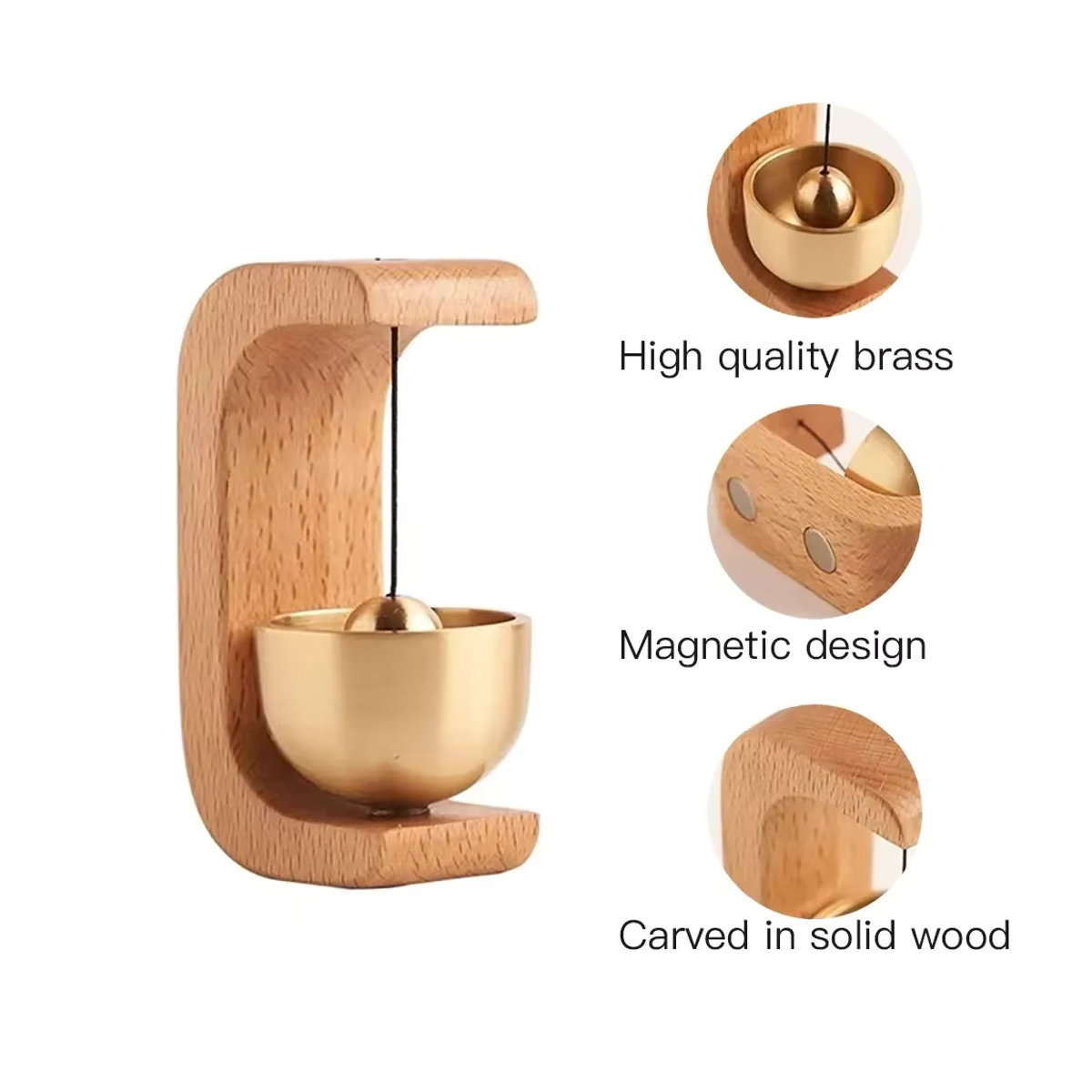 Goldene Windglocke aus Messing für den Außenbereich, geometrisches Design, hängend - Bild 4