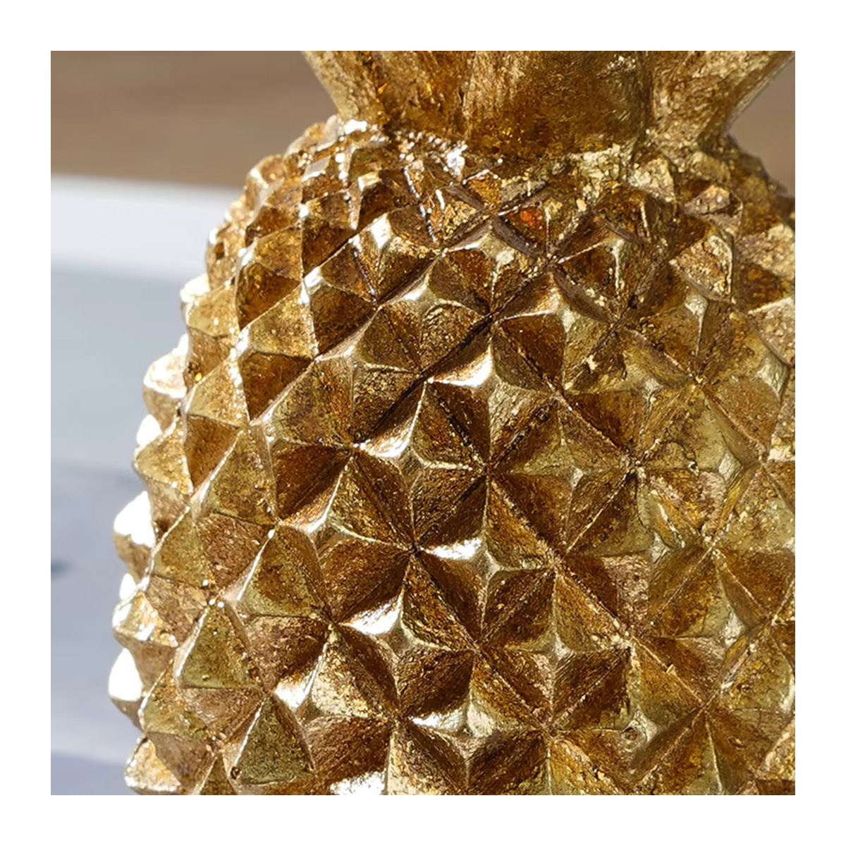 Goldener Kerzenständer in Ananasform aus Metall für Stumpenkerzen - Bild 5