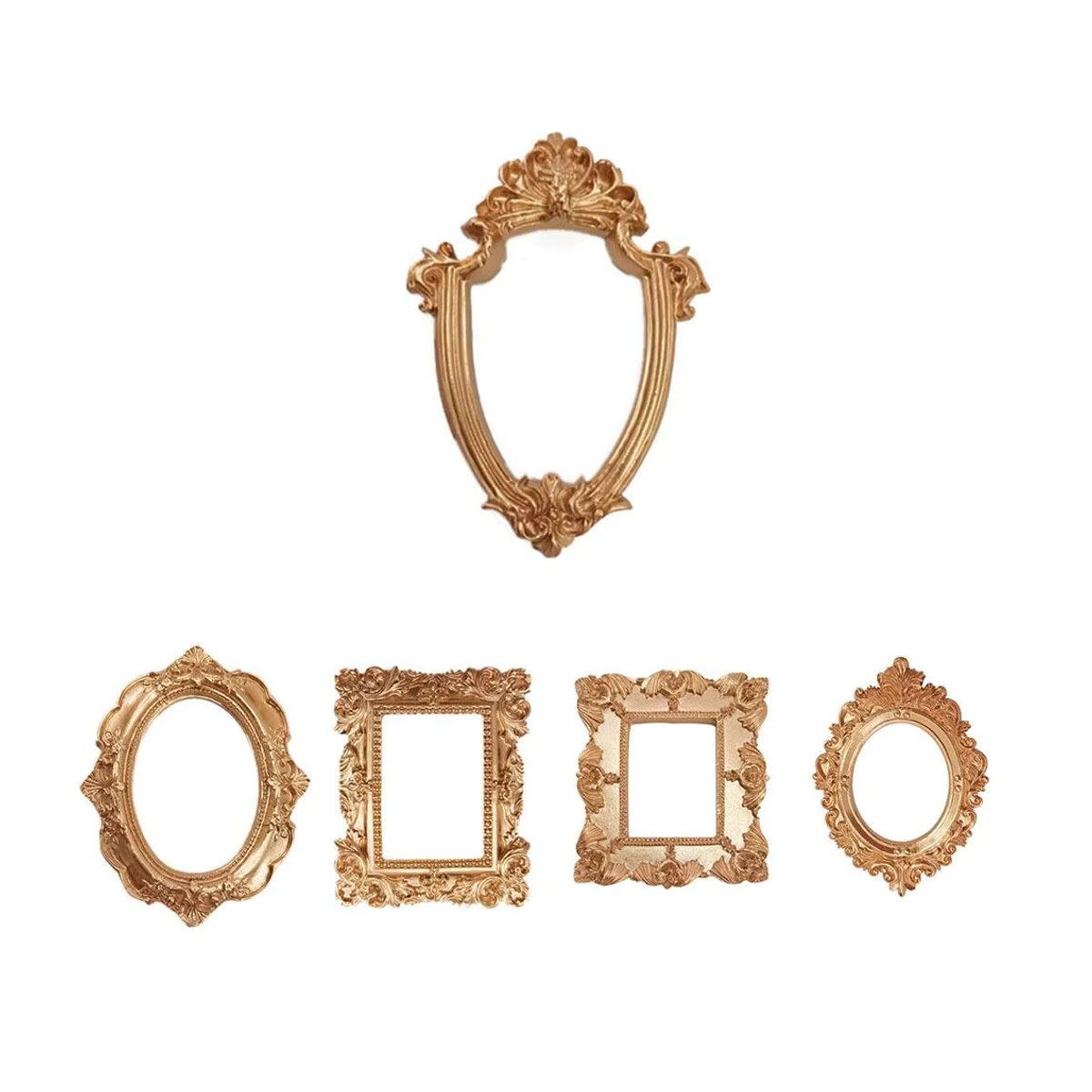Goldener Retro-Bilderrahmen im europäischen Viktoria-Stil aus Metall für Schmuck und Dekoration - Bild 2