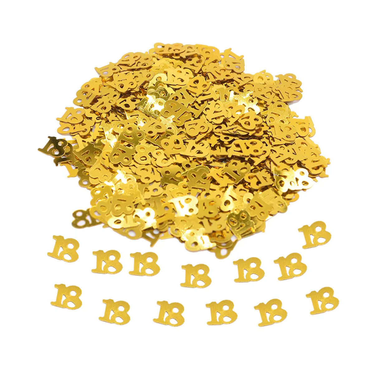 Goldenes Happy Birthday Konfetti mit Zahlen als Pailletten Tischstreuer für Geburtstag und Hochzeit - Bild 1