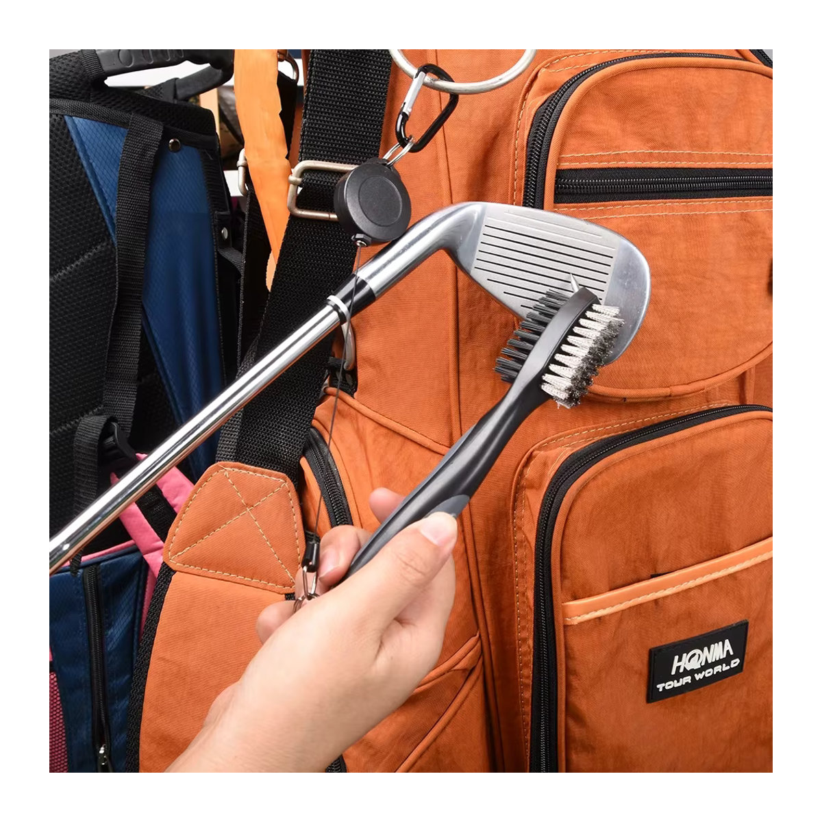 Golf Club Reinigungsbürste mit zwei Seiten für Golf Putter und Keil in Rot oder Schwarz/Rot - Bild 4