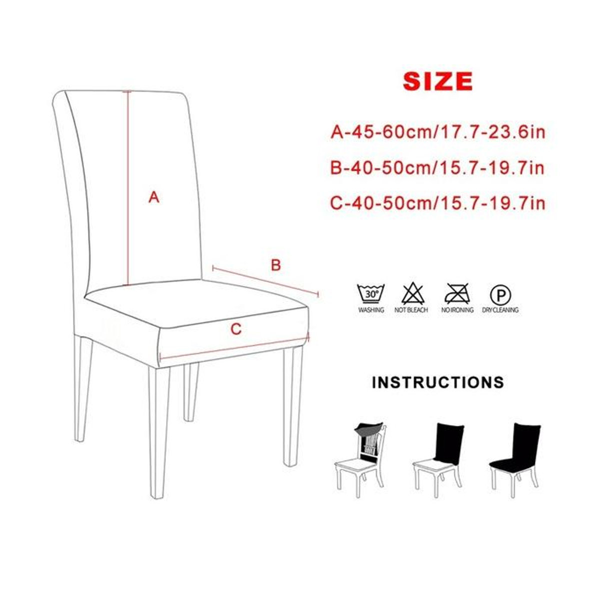 GoModern Stuhlbezug aus elastischem Spandex für Esszimmer und Bankette, 2er-Set, Himmelblau - Bild 3