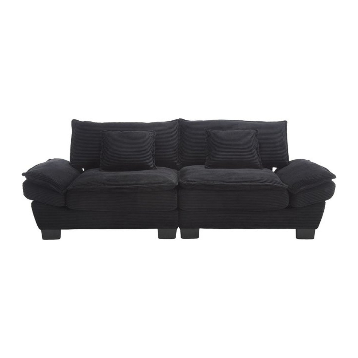 Gomyway Modernes 2-Sitzer-Samtsofa in Schwarz, B/T/H: 224 x 81 x 81 cm - Bild 1