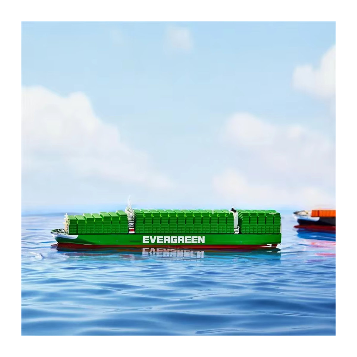 Goni Mini Frachtschiff Modell in Grün, Maritimes Kunststoff-Schiffmodell als Deko-Ornament mit 20 cm Länge - Bild 6