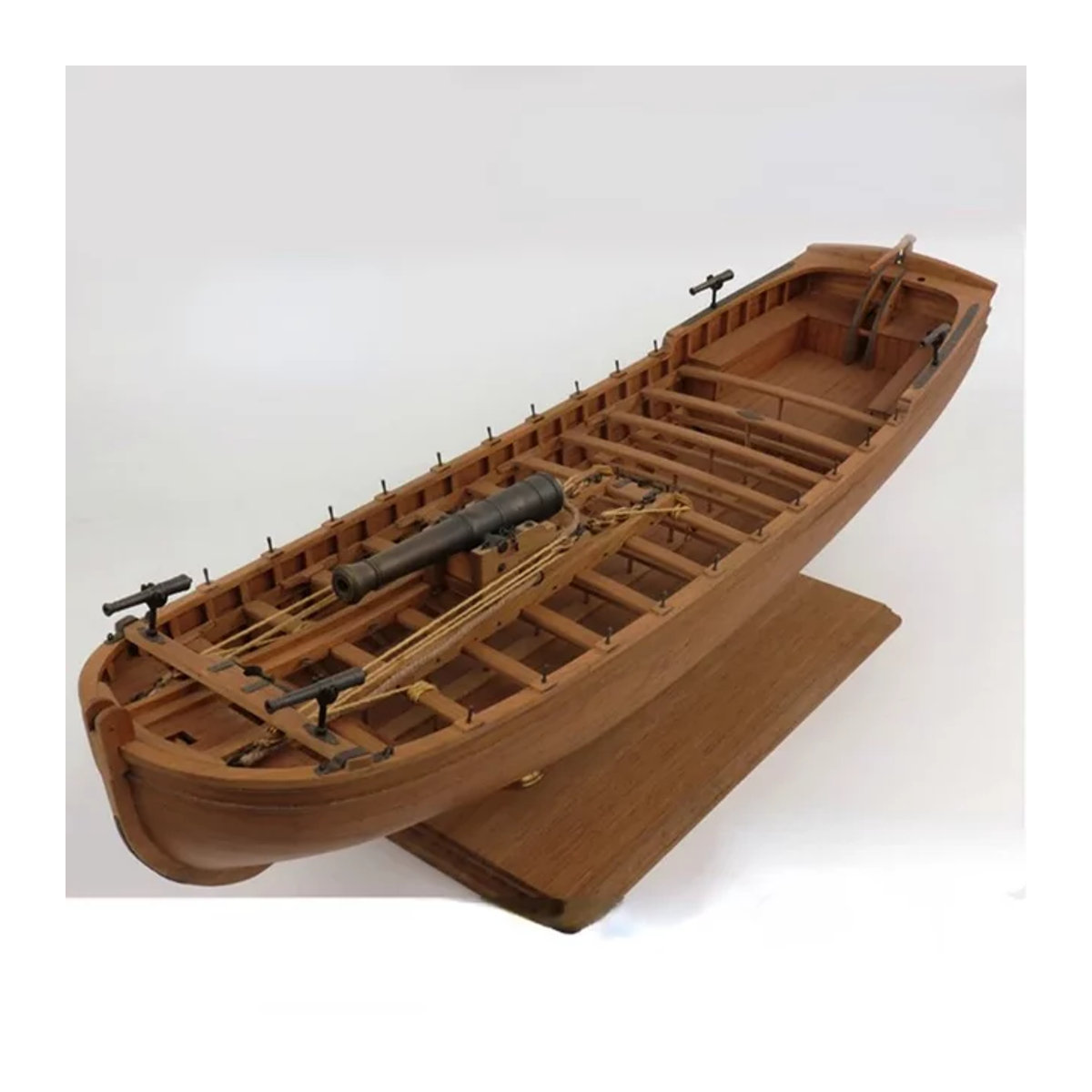Goni Modellbausatz Französische bewaffnete Yacht aus Kirschholz, 1/24 Segelboot-Modell in Braun - Bild 1