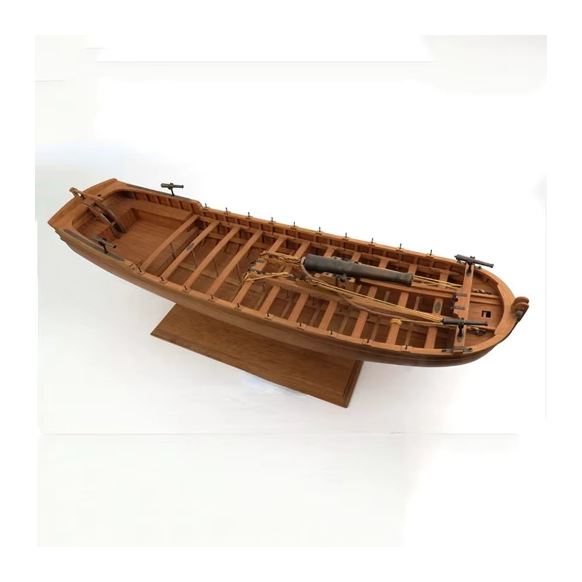 Goni Modellbausatz Französische bewaffnete Yacht aus Kirschholz, 1/24 Segelboot-Modell in Braun - Bild 2