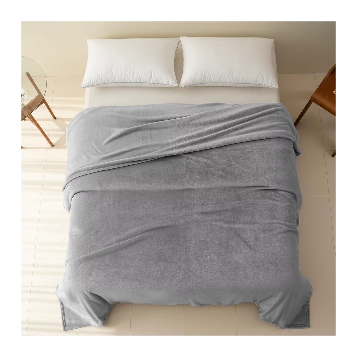 Good Nite Kuscheldecke aus Fleece in Grau, weiche Tagesdecke für Erwachsene - Bild 5