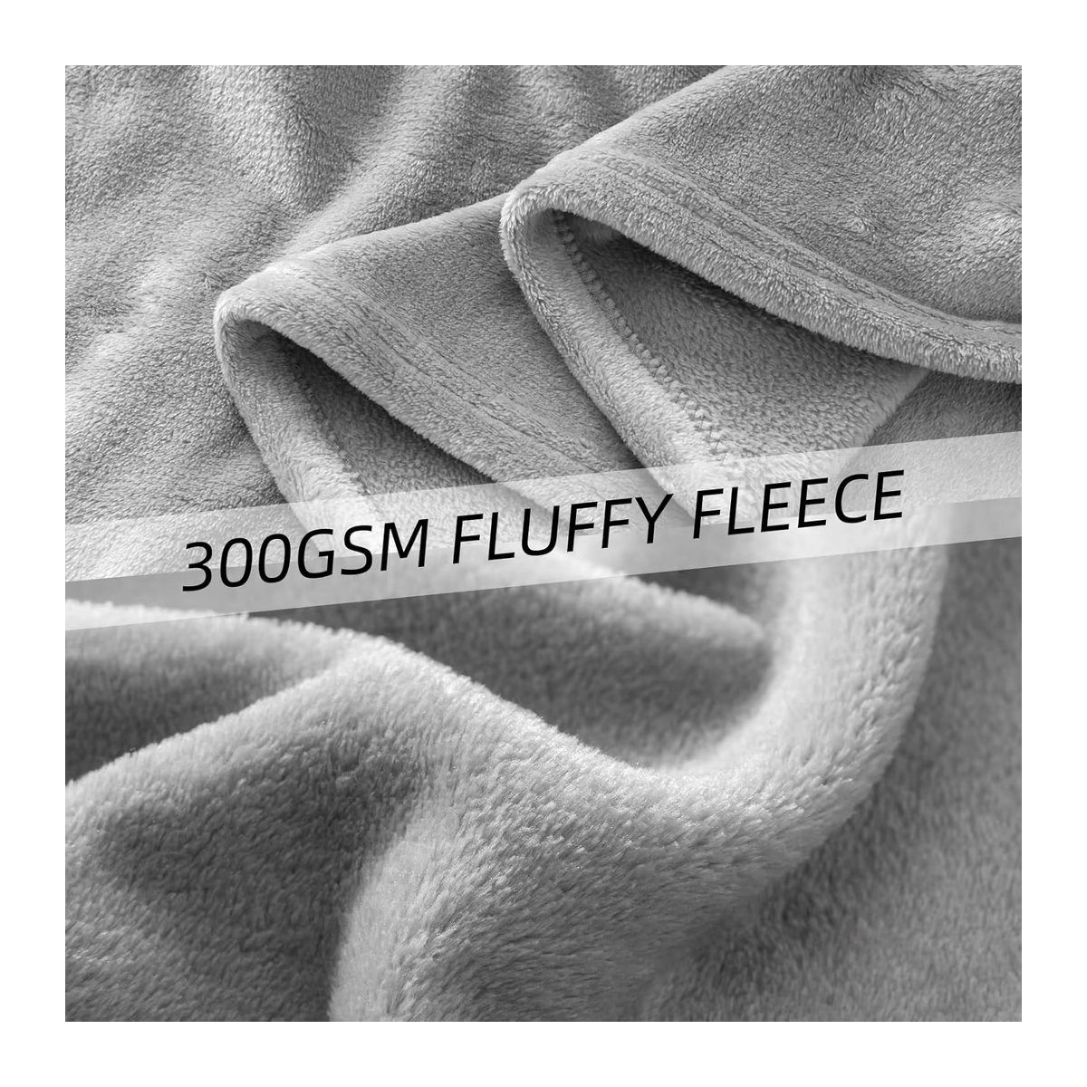 Good Nite Kuscheldecke aus Fleece in Grau, weiche Tagesdecke für Erwachsene - Bild 6