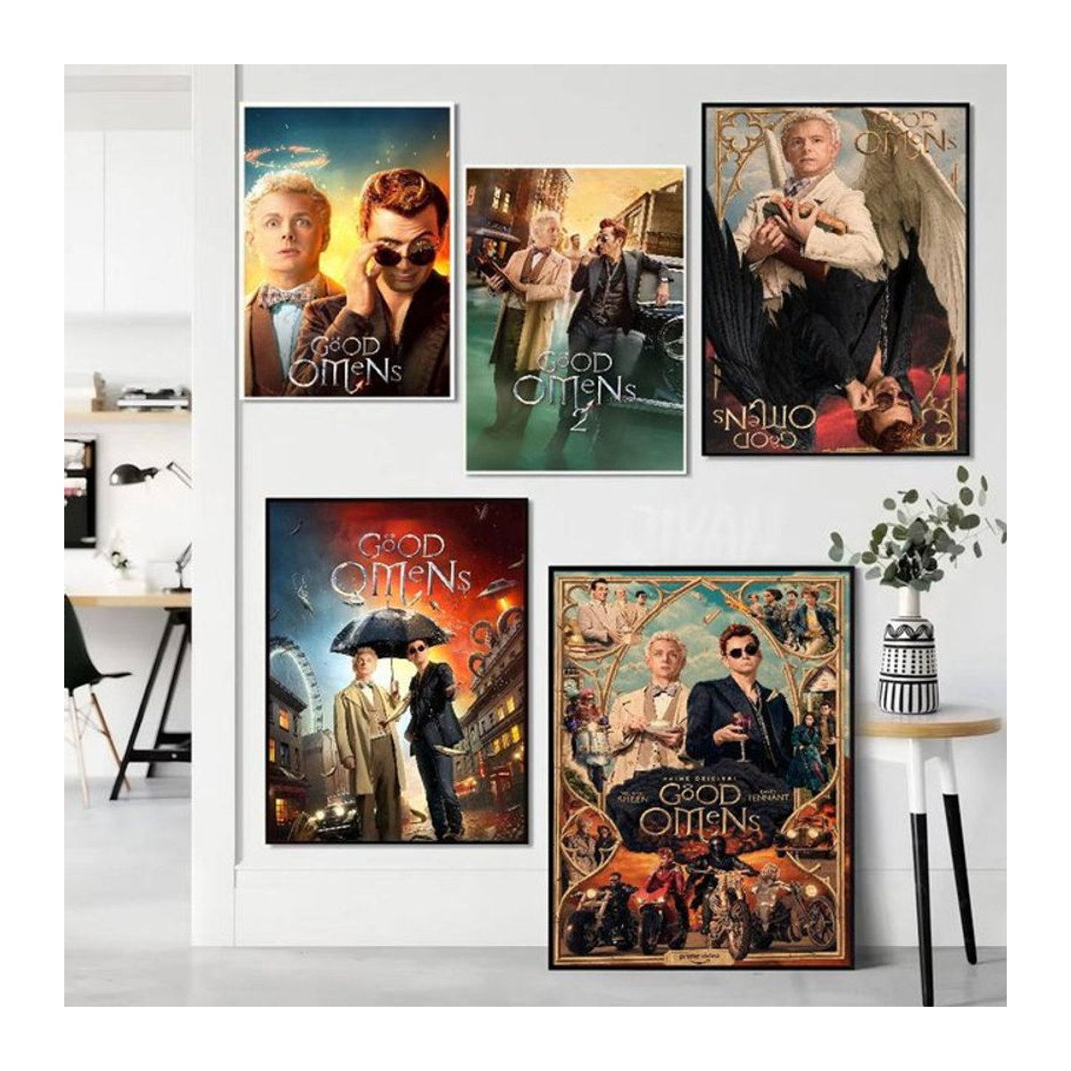 Good Omens Whitepaper Poster Wanddekoration in Weiß und Mehrfarbig aus Papier - Bild 1